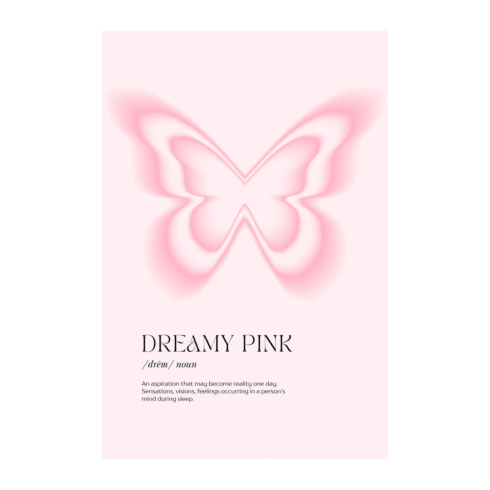 Dreamy Pink Butterfly Aura Wall Art