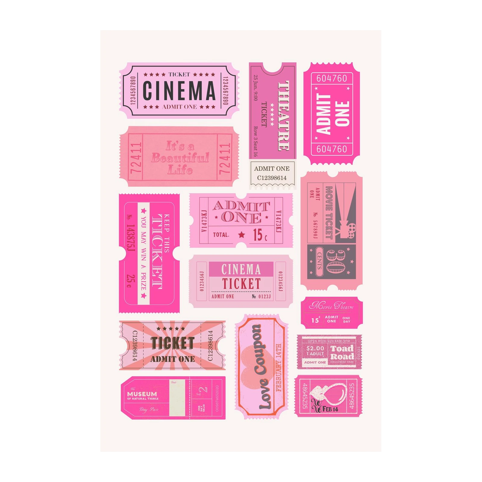 Vintage Ticket Collection Wall Art