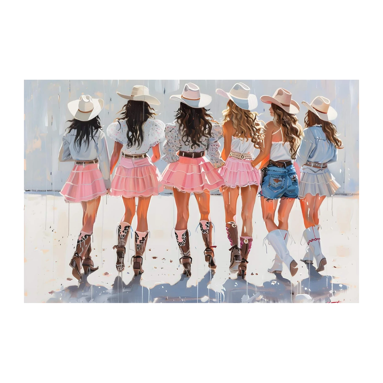 Cowgirl Squad Pink Skirts Wall Art
