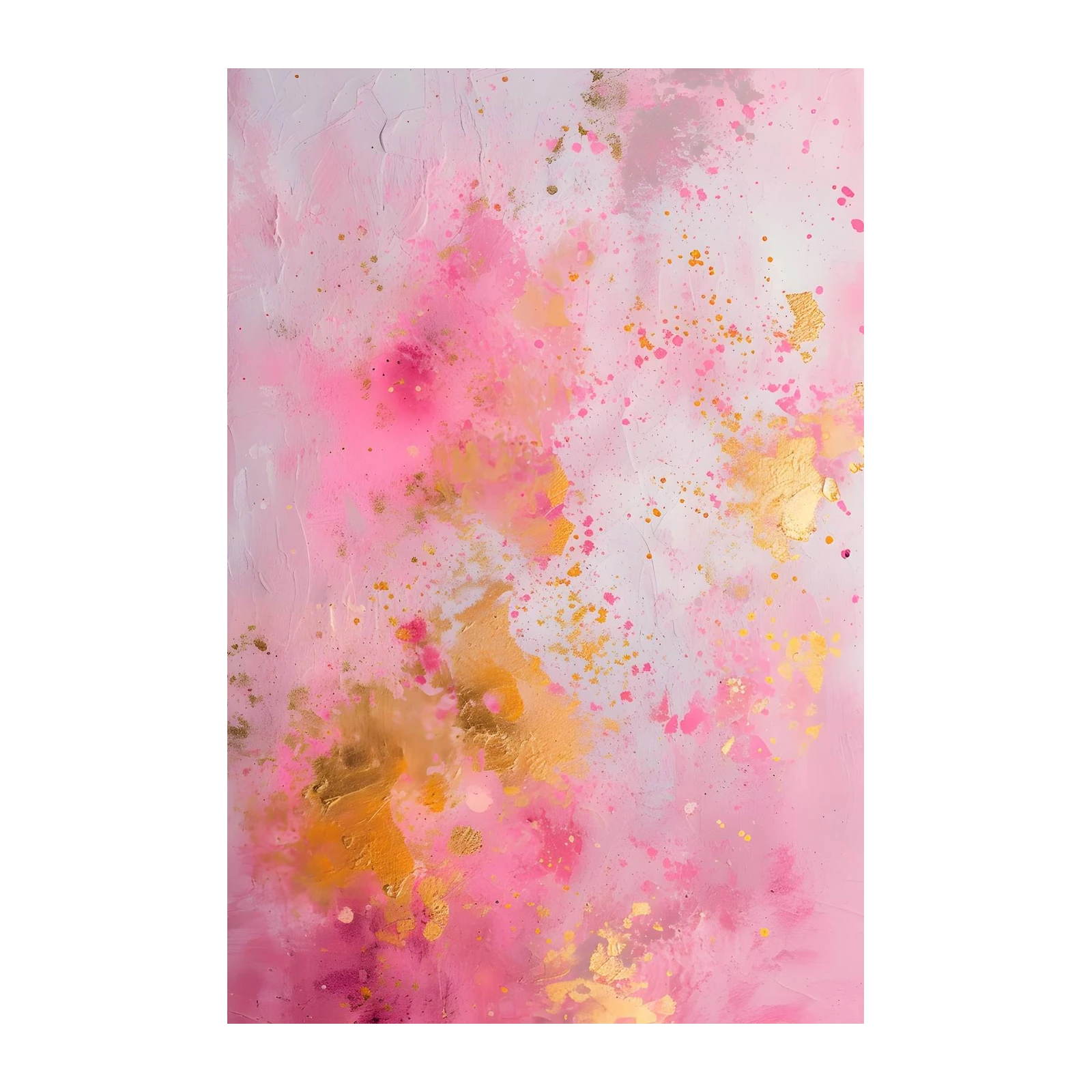 Blush & Gold Abstract Splatter Wall Art