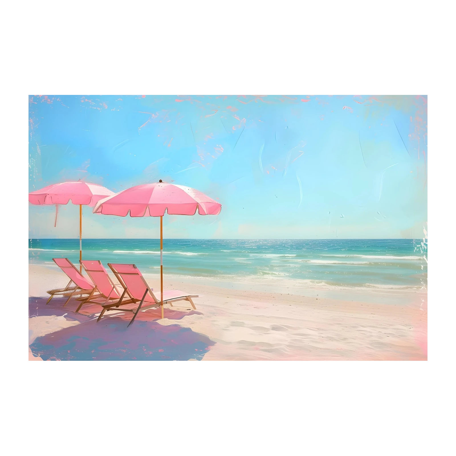 Pink Beach Bliss Summer Vibes Wall Art