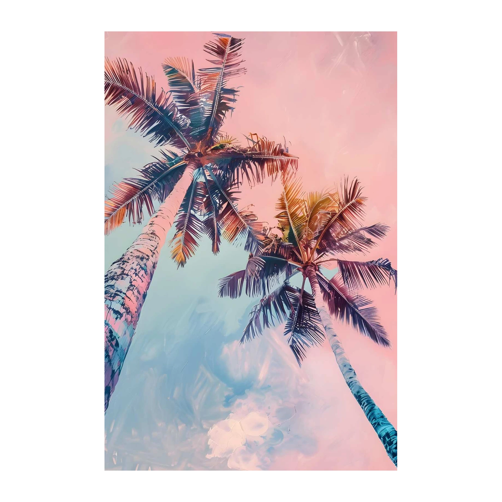 Vibrant Palm Trees Beach Bliss Wall Art