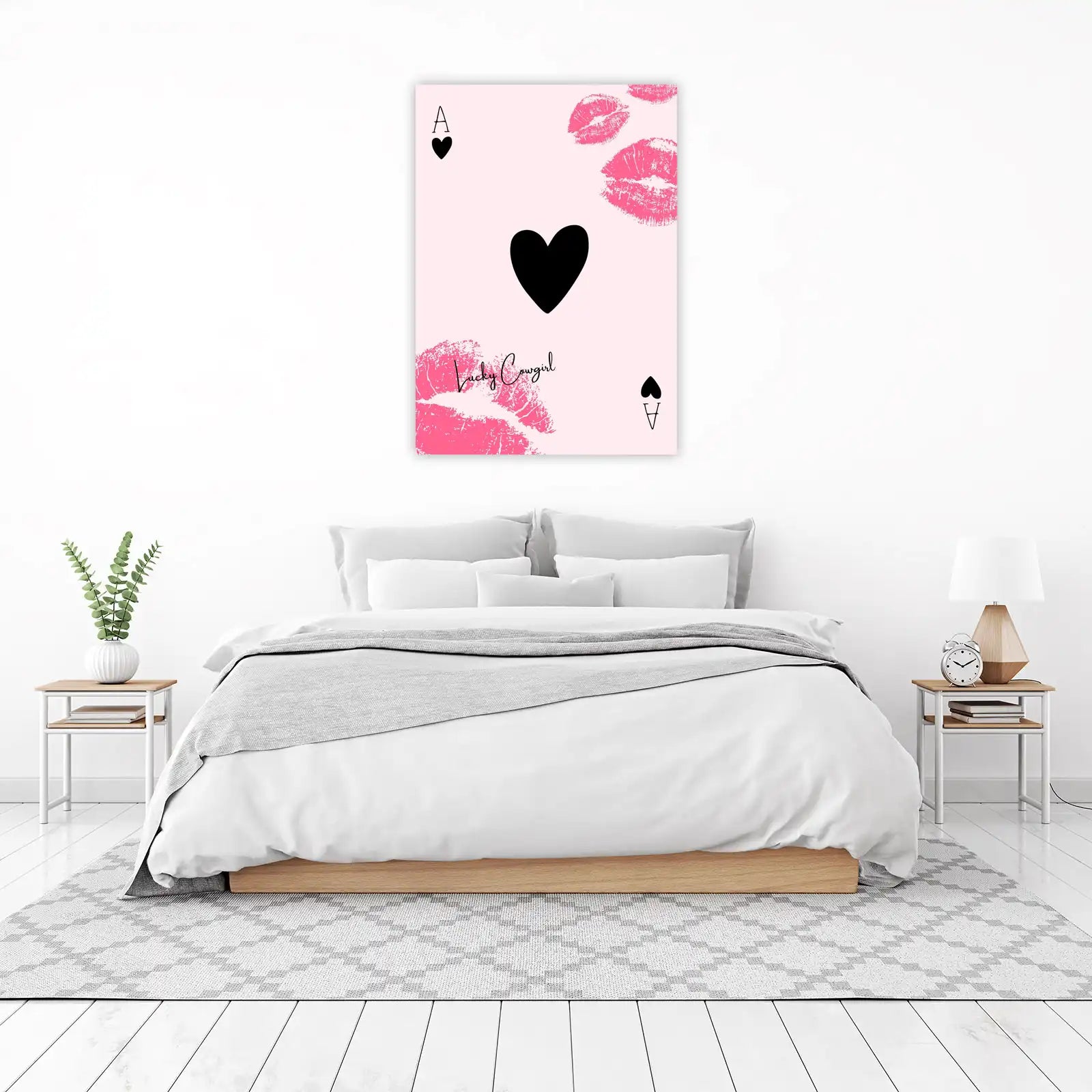 Lucky Cowgirl Ace of Hearts Kiss Wall Art