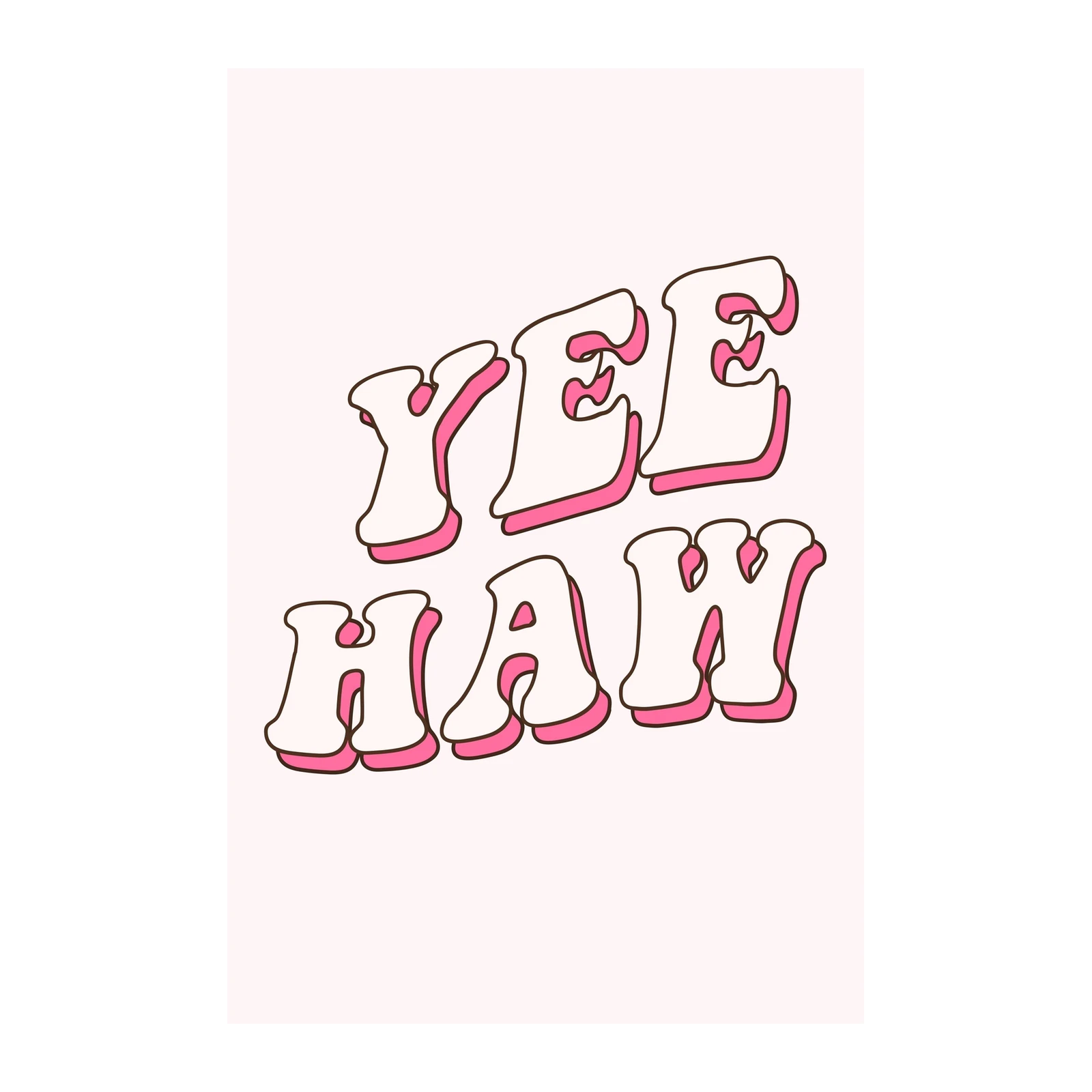 Retro Yee Haw Pink Wall Art
