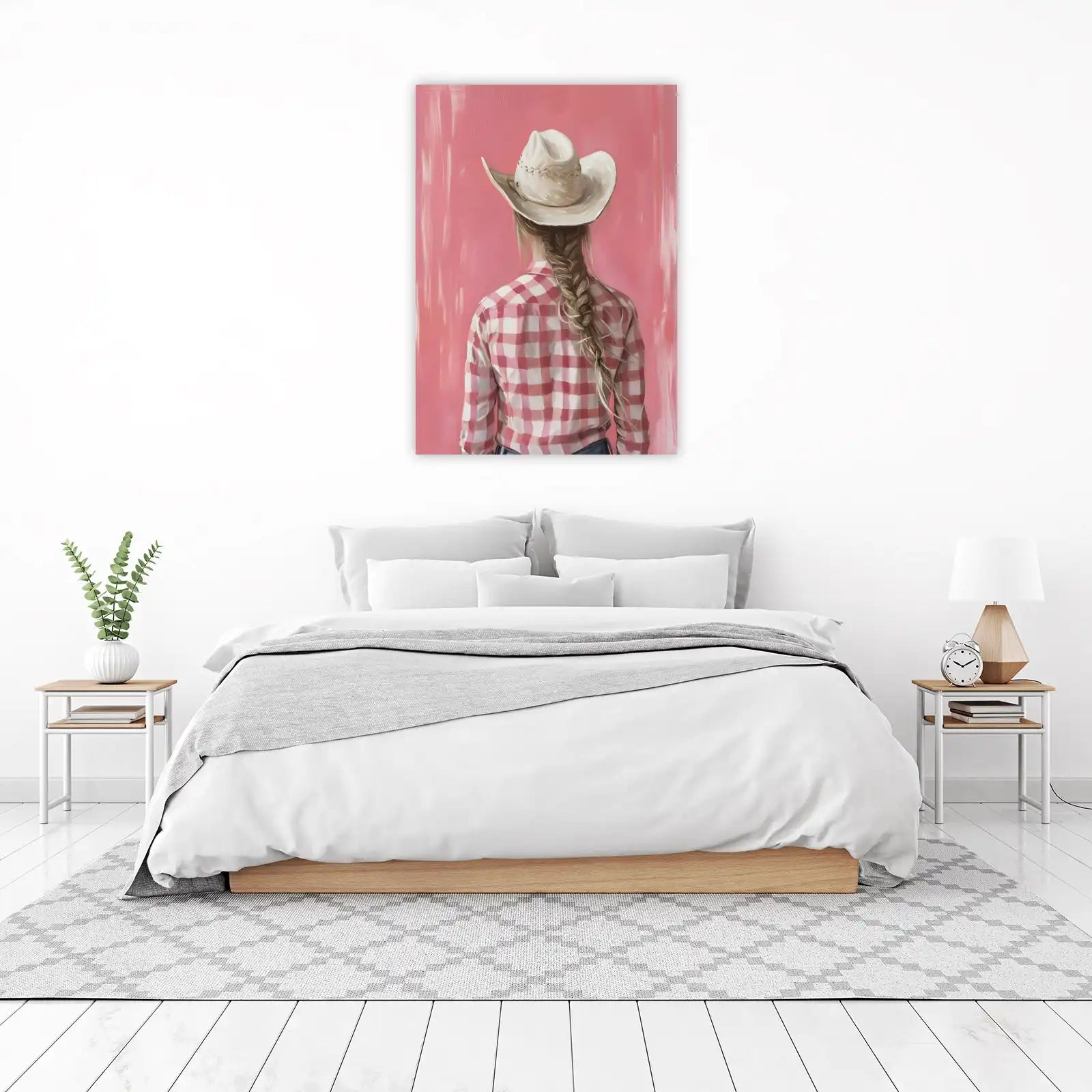 Cowgirl Charm Pink Gingham Wall Art