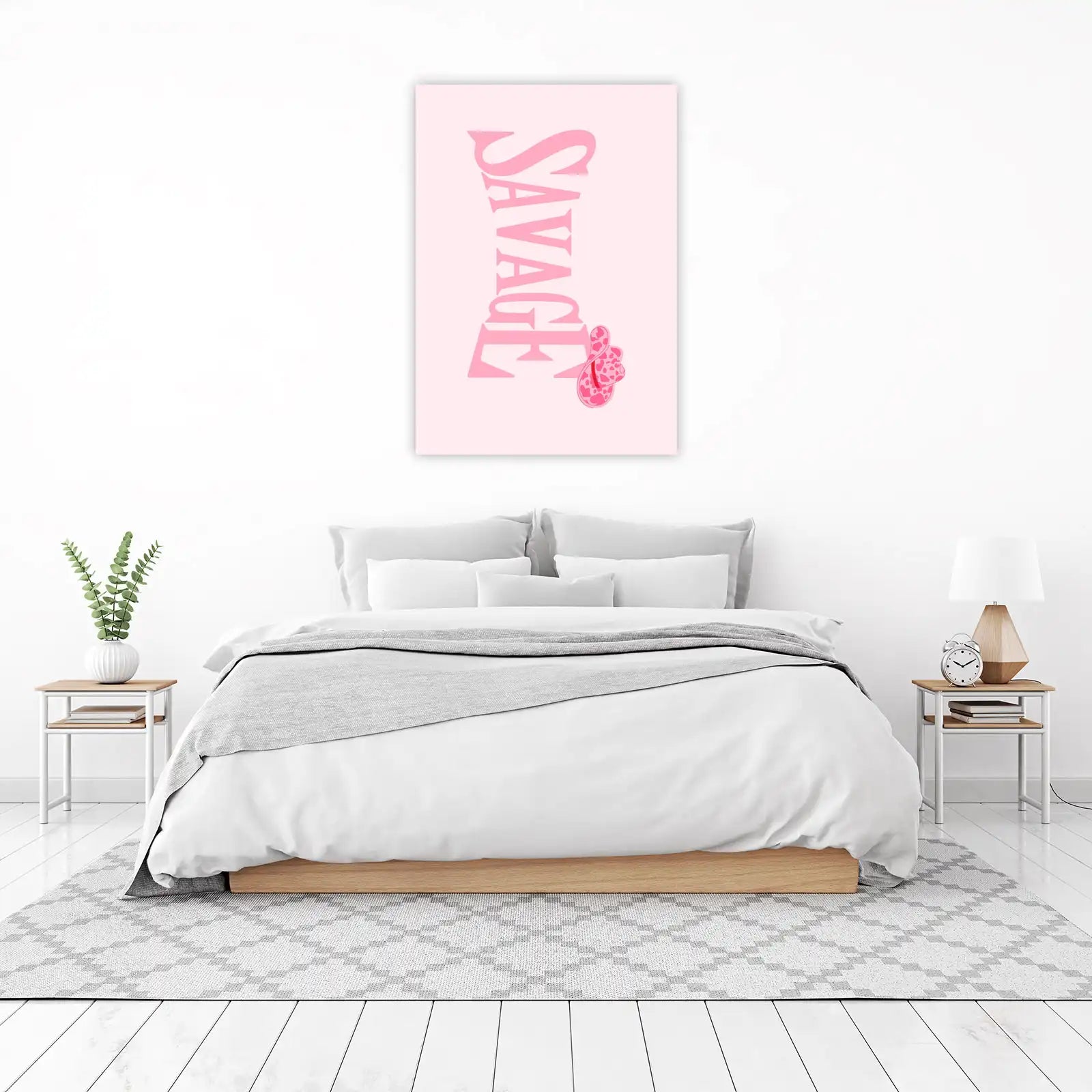 Savage Attitude Pink Cow Print Wall Art