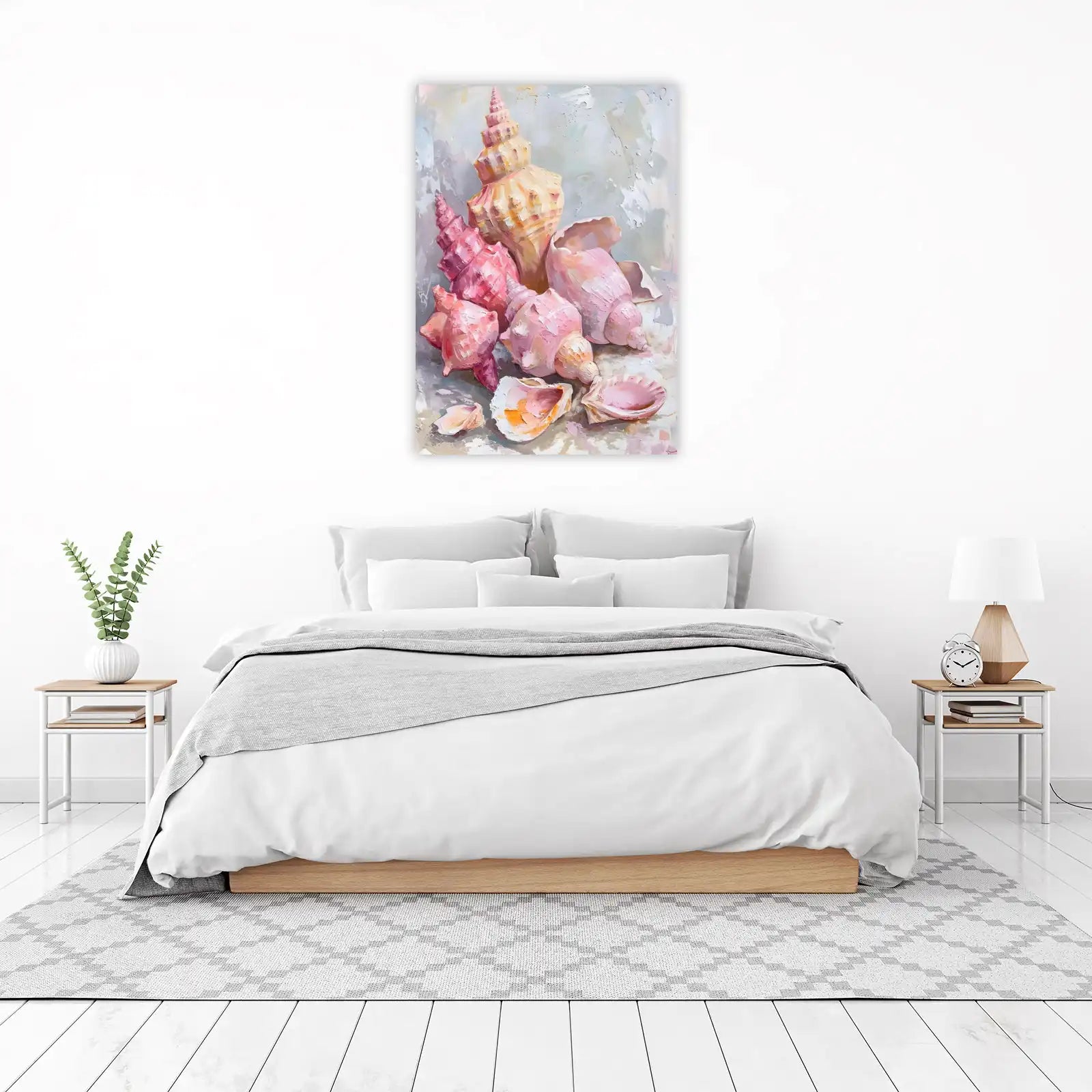 Seashell Still Life Impasto Wall Art