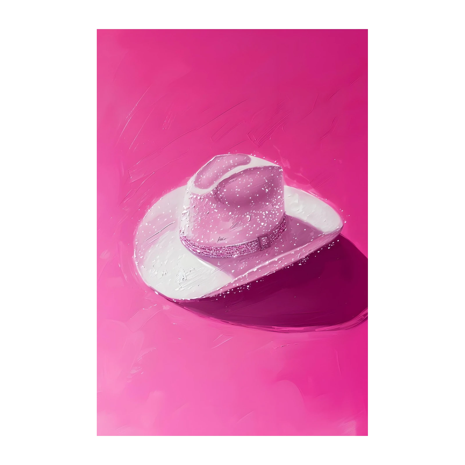 Sparkling Pink Cowboy Hat Wall Art