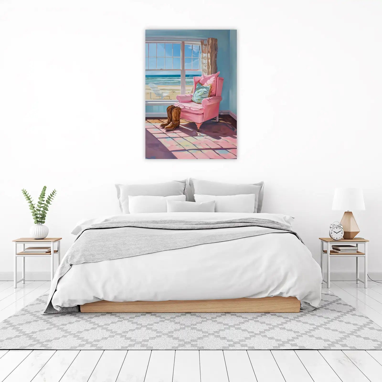 Coastal Cowgirl Vibes Beach Scene Wall Art