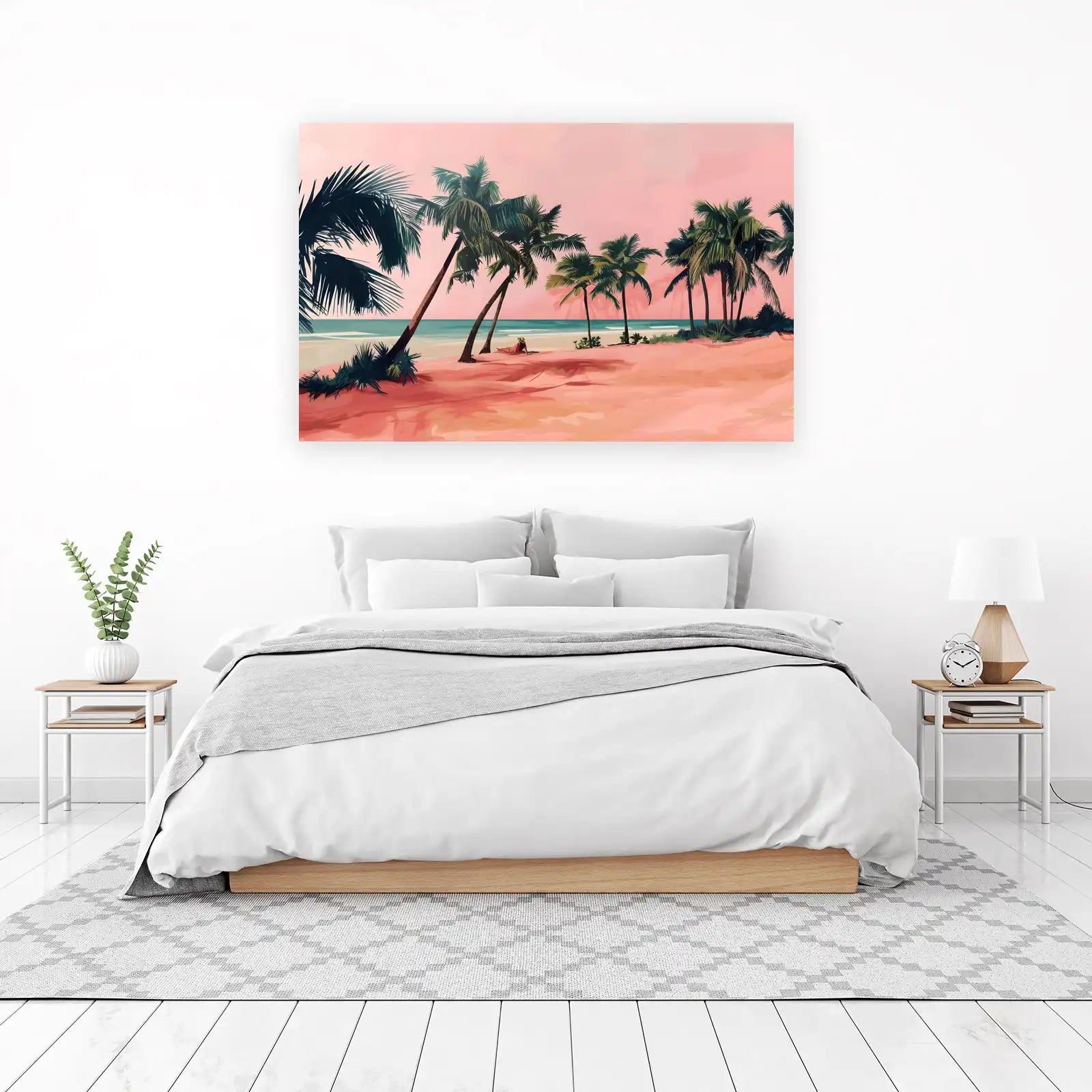 Serene Beach Paradise Palm Trees Wall Art