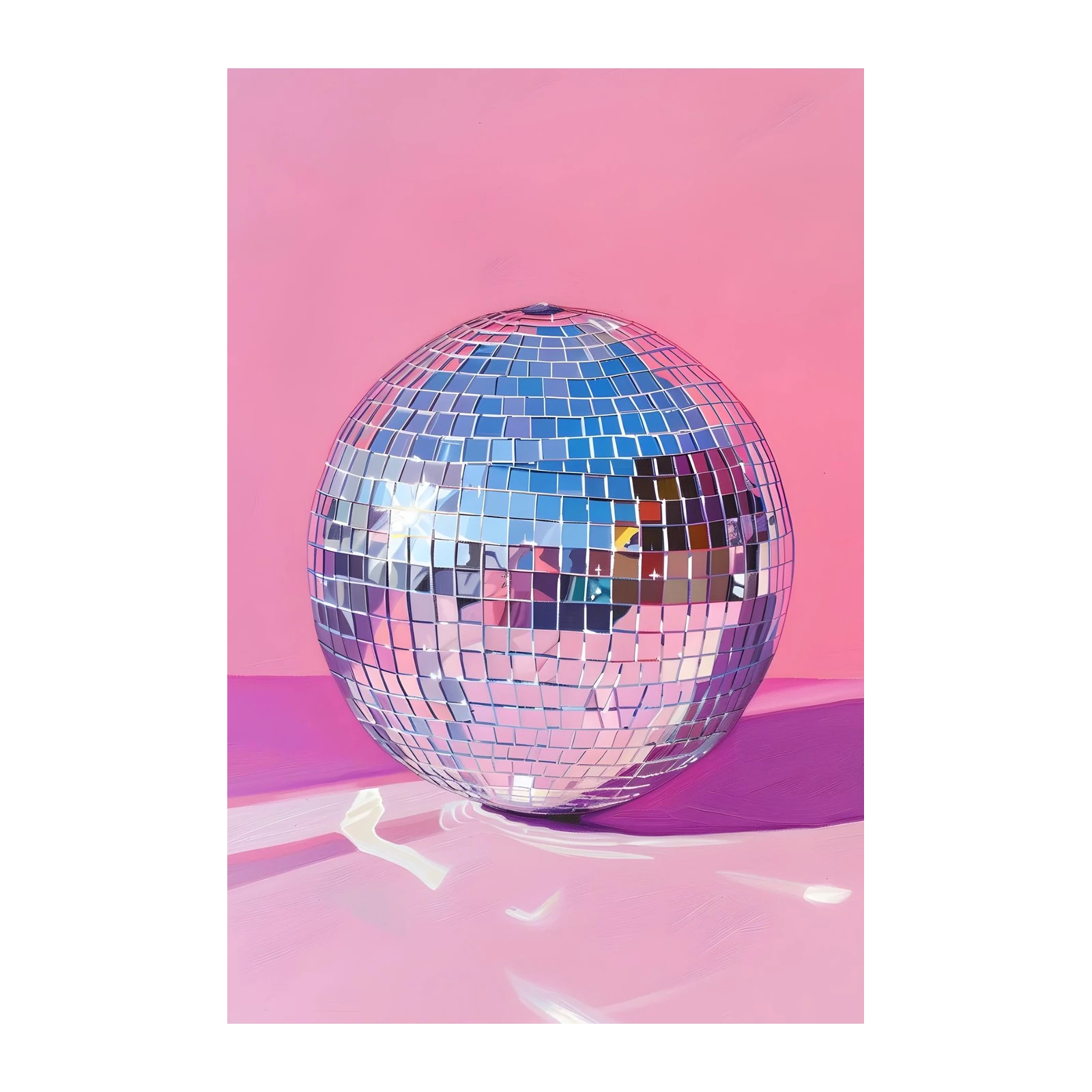 Disco Ball Glamour Pink Wall Art Wall Art