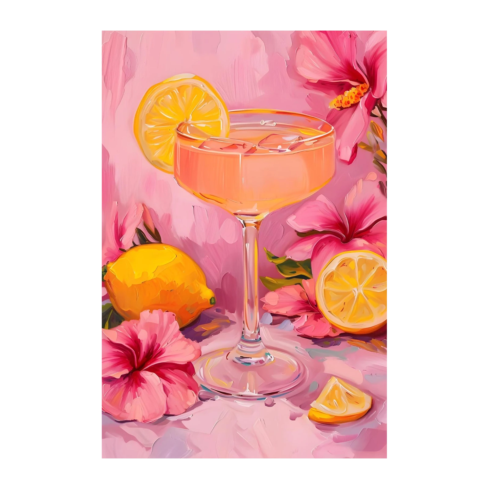 Pink Lemonade Vibes Cocktail Wall Art