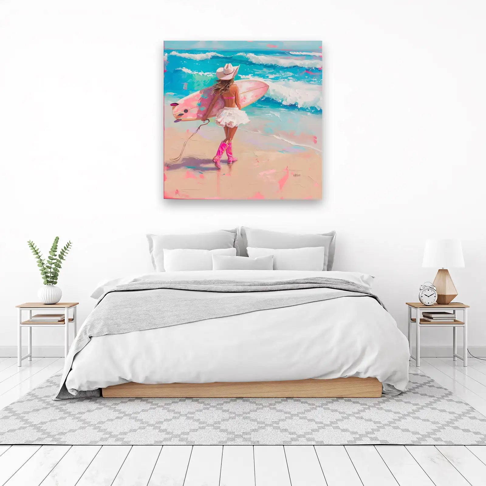 Boho Beach Babe Surf Western Cowgirl Wall Art