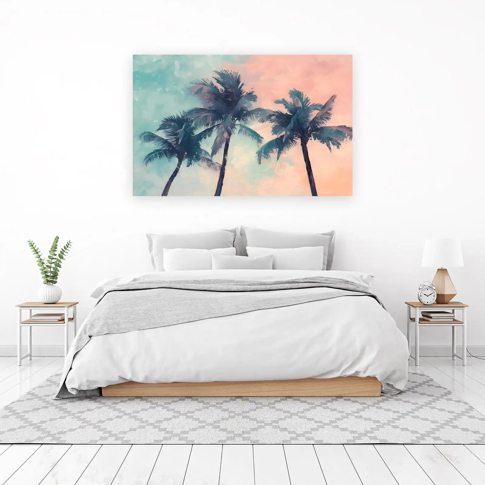 Dreamy Palm Trees Sunset Wall Art