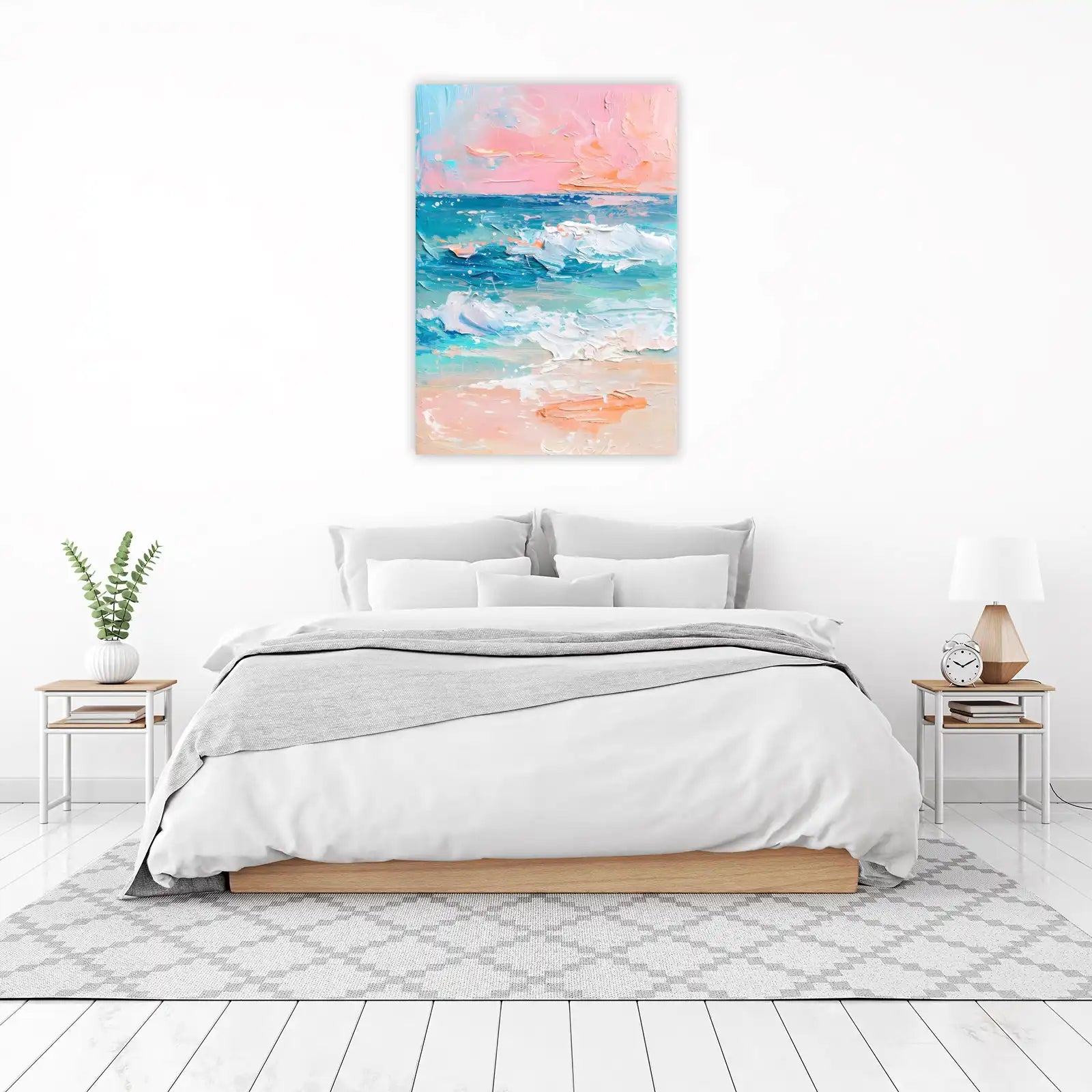 Pastel Ocean Wave Thick Impasto Wall Art