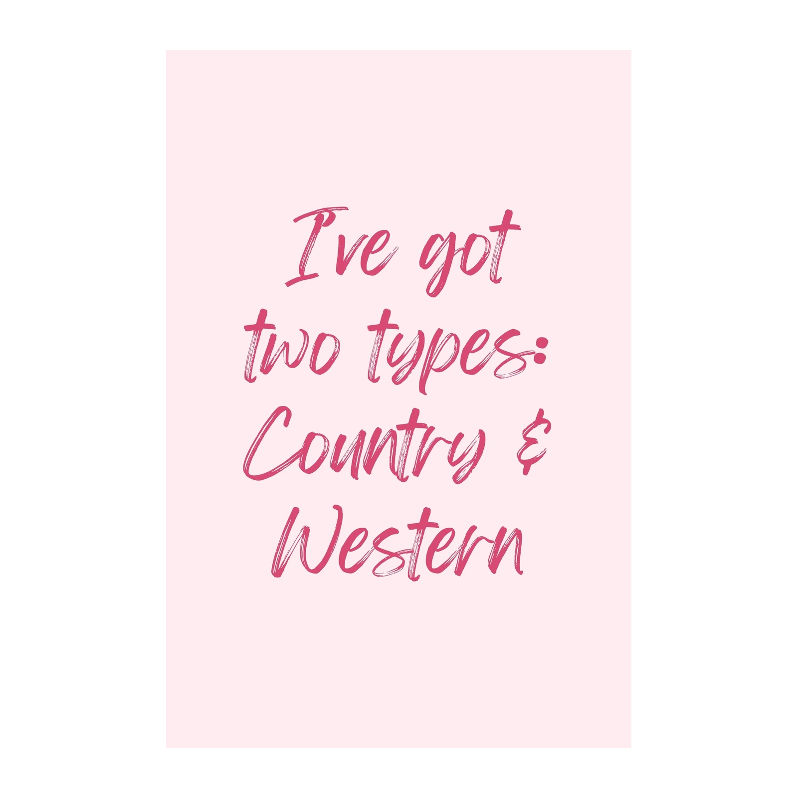 Country & Western Music Lover Gift Wall Art