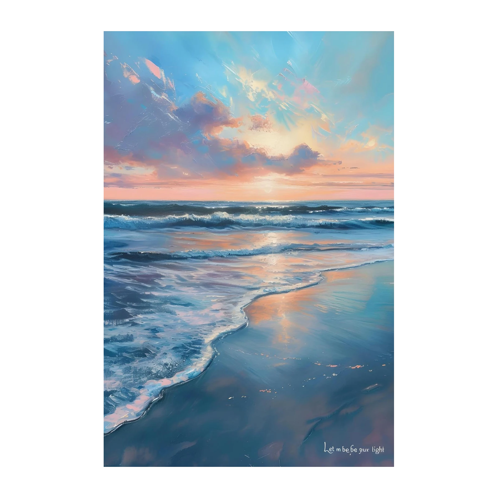 Serene Sunset Ocean Waves Wall Art