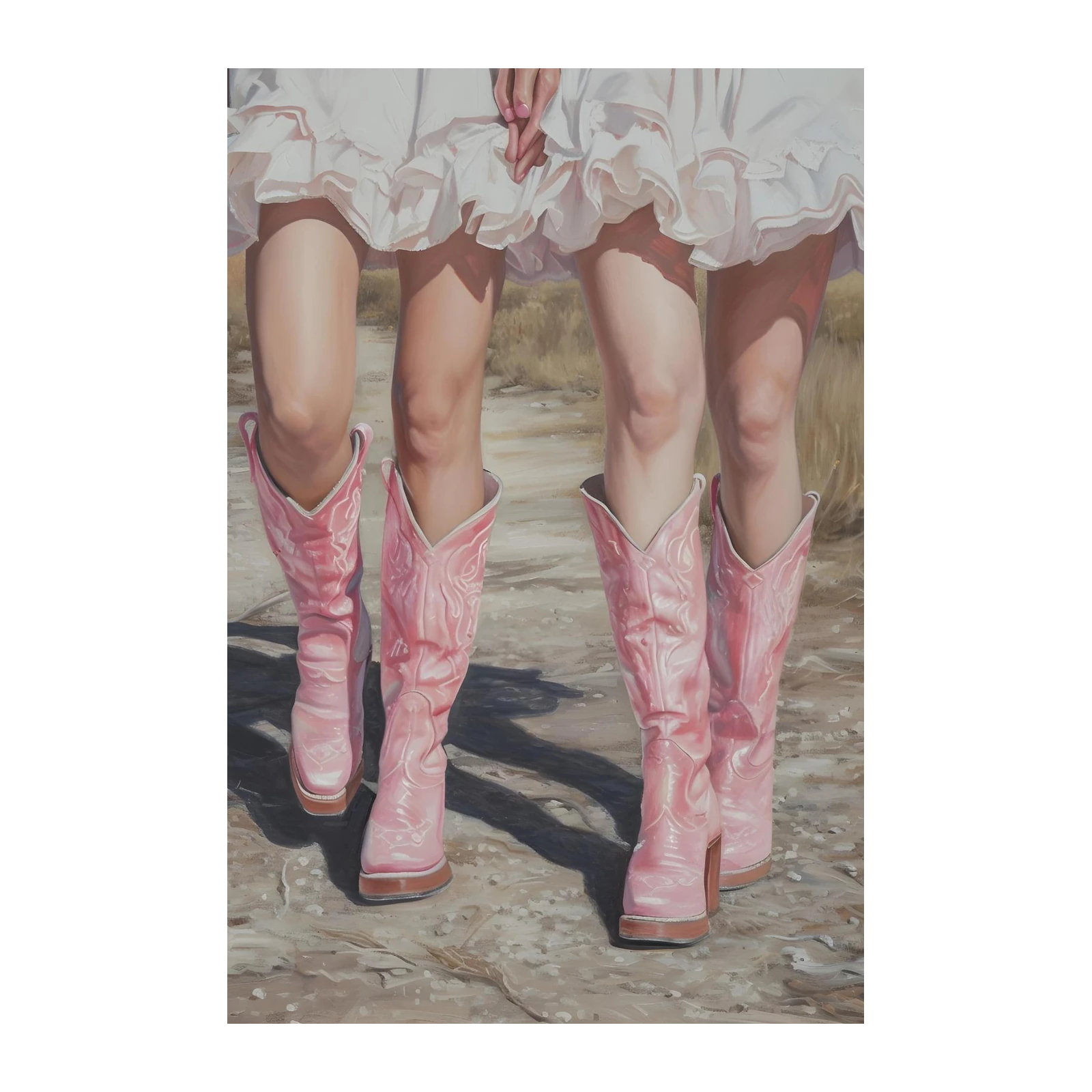 Pink Cowboy Boots Country Chic Wall Art