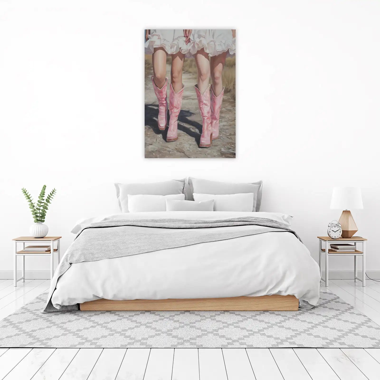 Pink Cowboy Boots Country Chic Wall Art