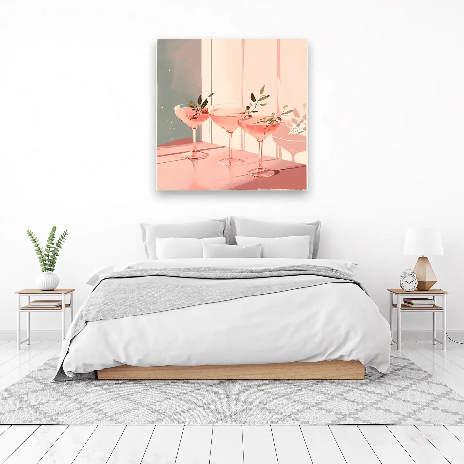 Elegant Pink Cocktail Still Life Wall Art