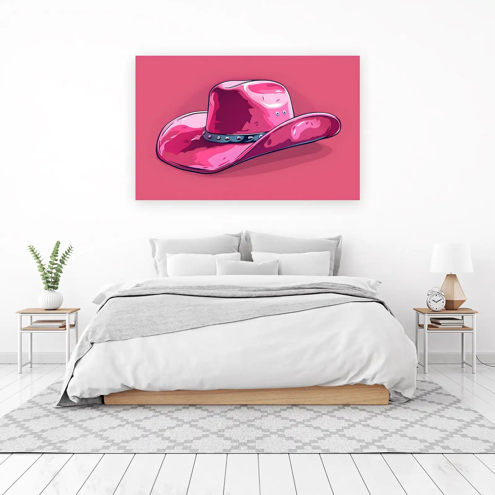 Glamorous Pink Cowboy Hat Pop Art Wall Art