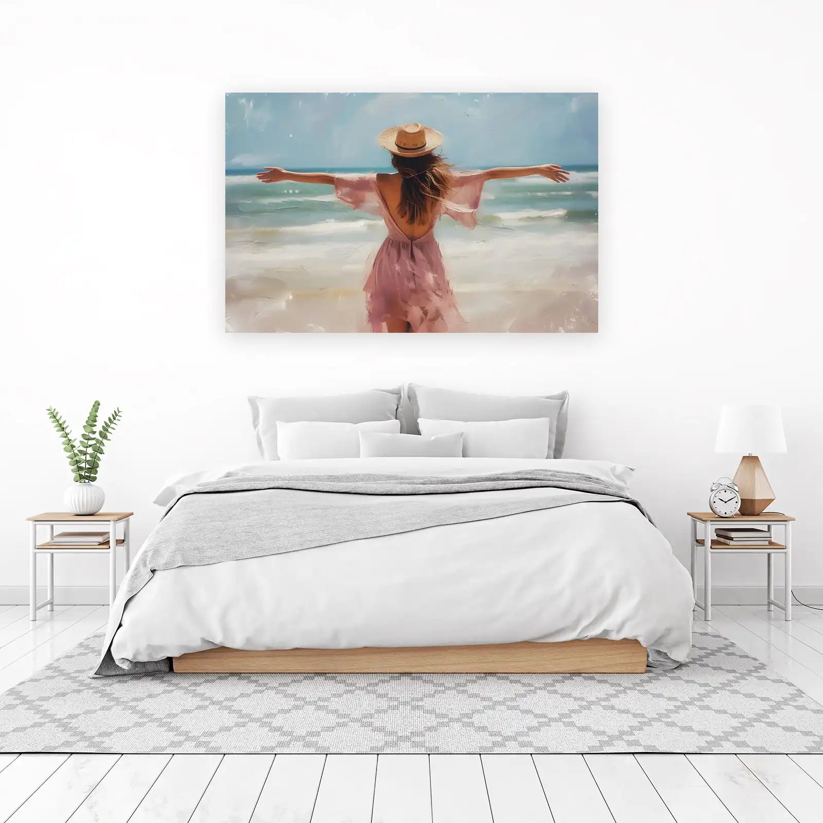 Serene Beach Embrace Wall Art