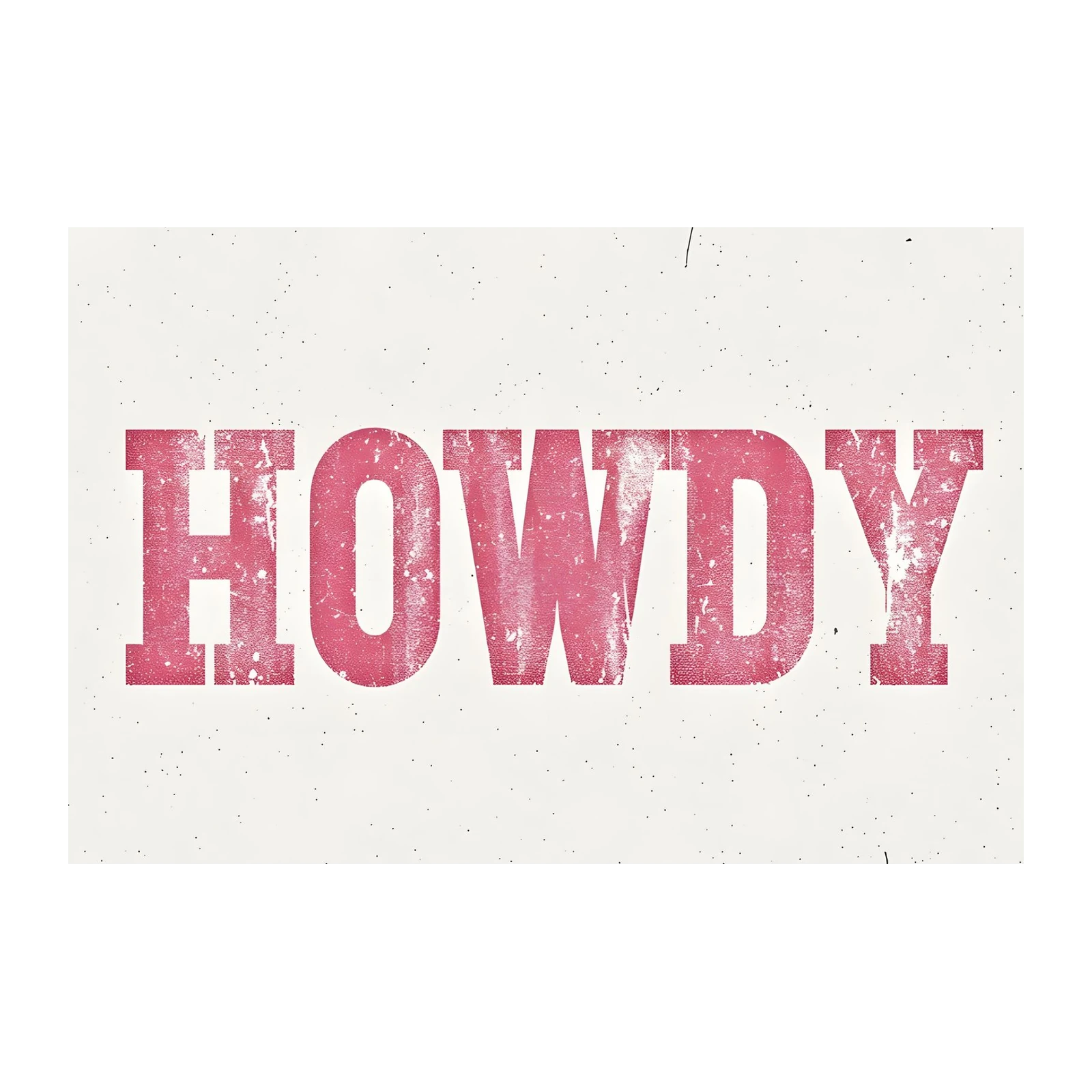 Rustic Pink "Howdy" Retro Distressed Wall Art