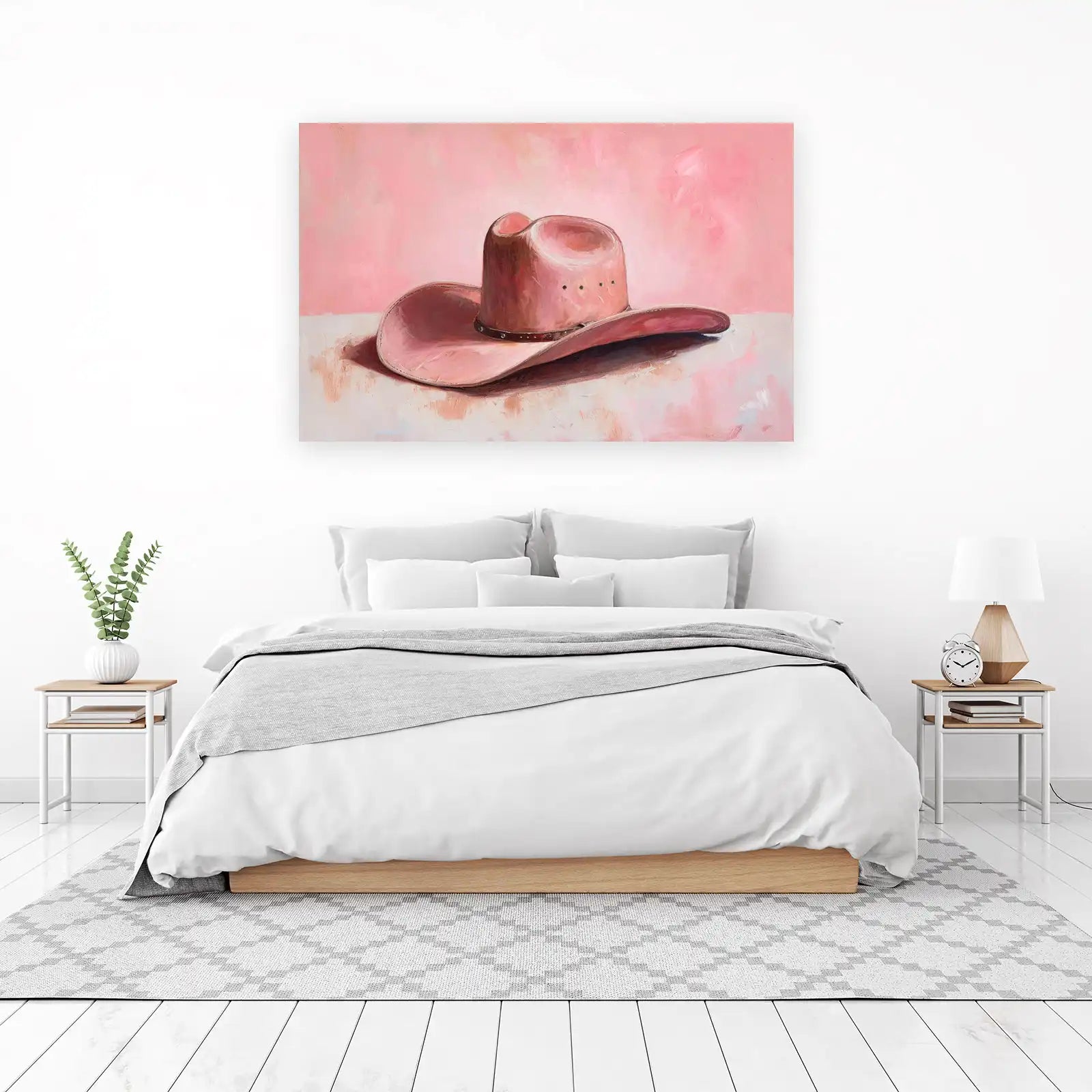 Chic Pink Cowboy Hat Wall Art | Western Wall Art