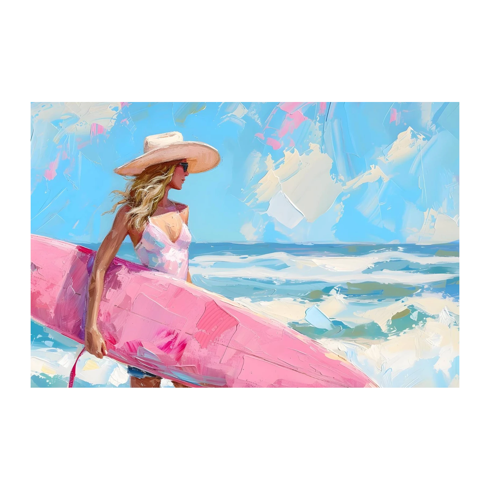 Beach Babe Surfing Dream Wall Art