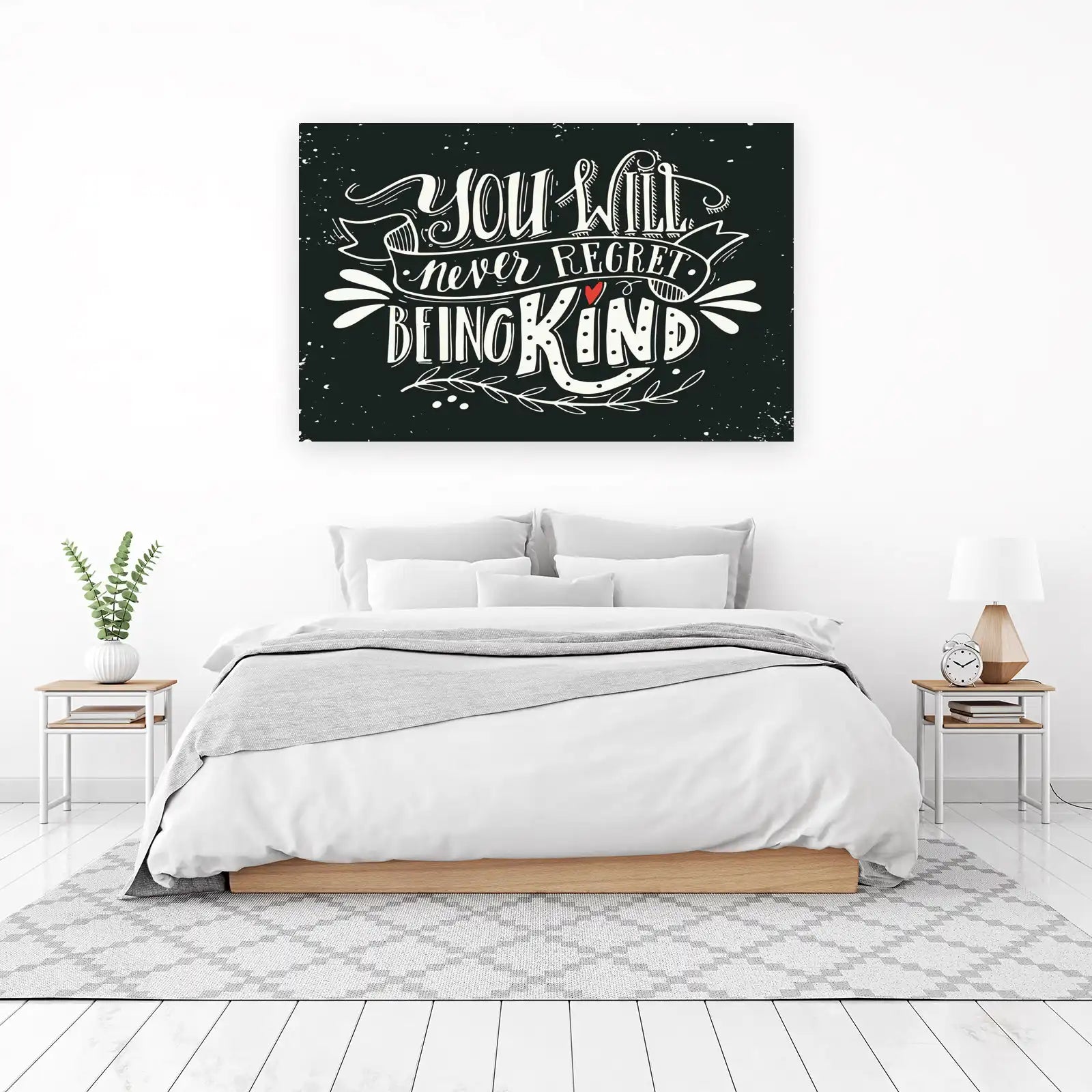 Inspirational "You Will Never Regret Being Kind" Wall Art