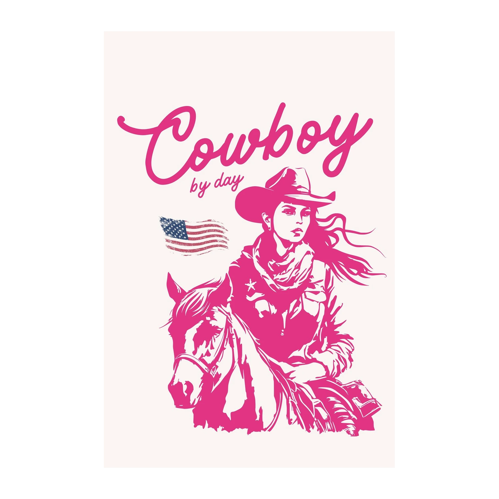 Cowgirl Spirit American Flag Wall Art