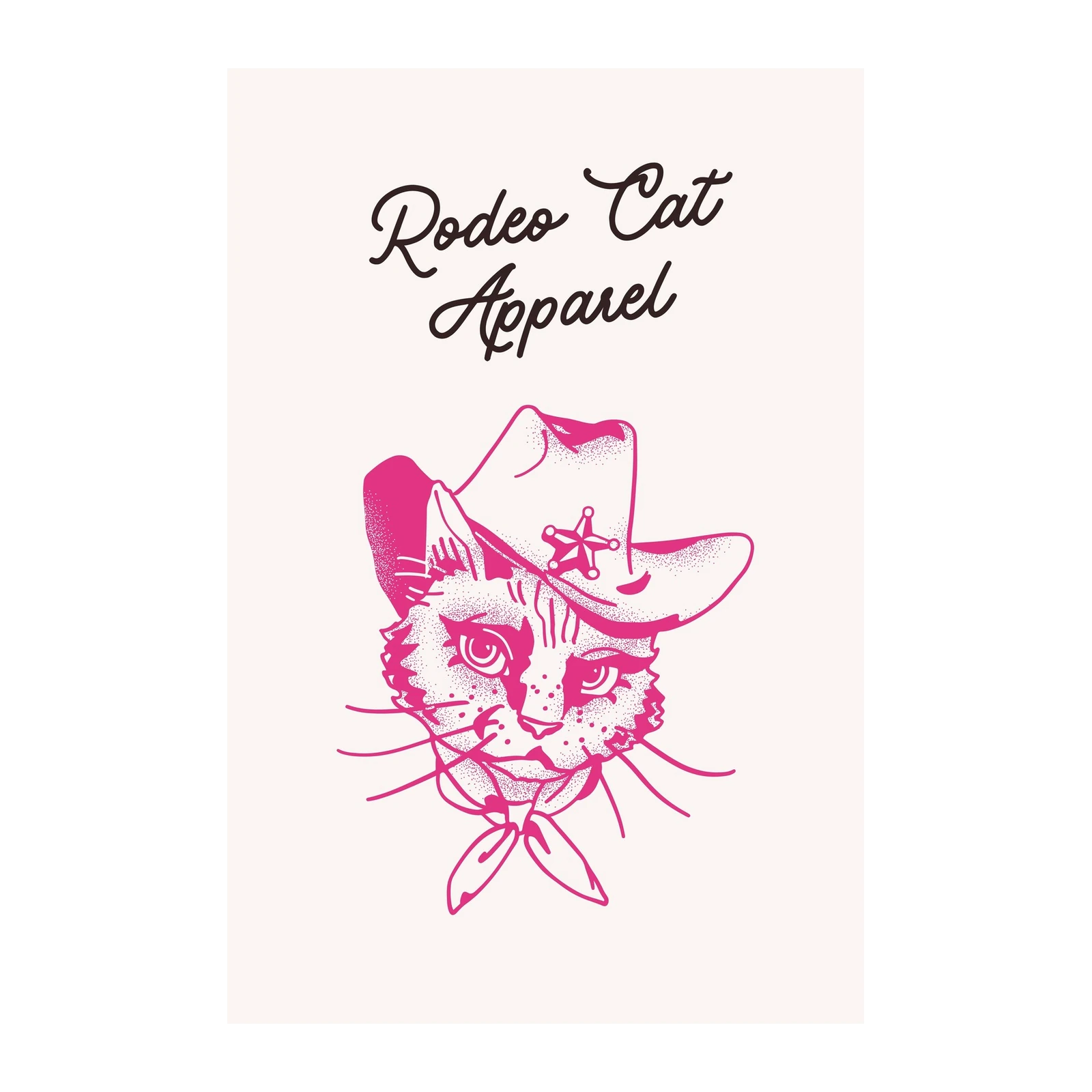 Pink Cowboy Cat Western Art Wall Art