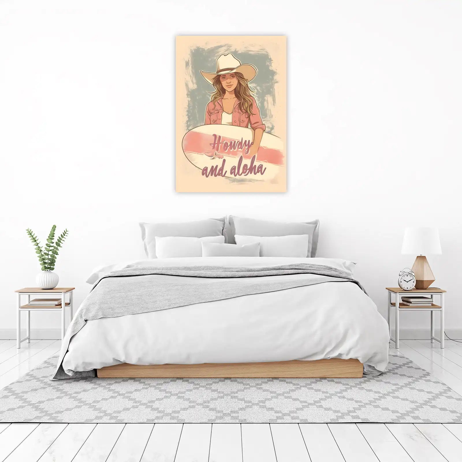 Cowgirl Surf Vibes "Howdy & Aloha" Wall Art