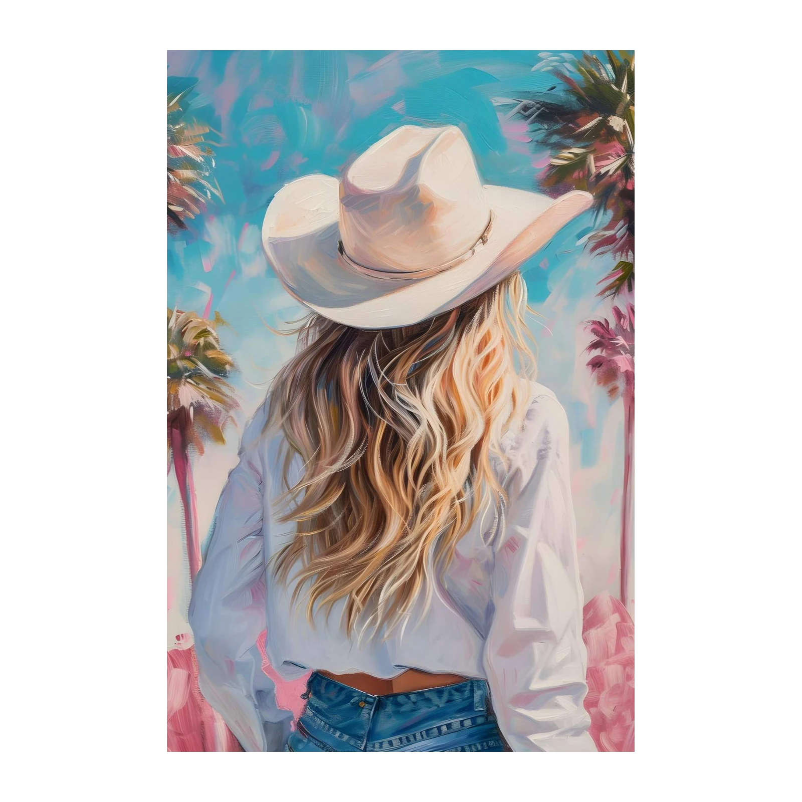 Cowgirl Vibes Palm Tree Boho Wall Art