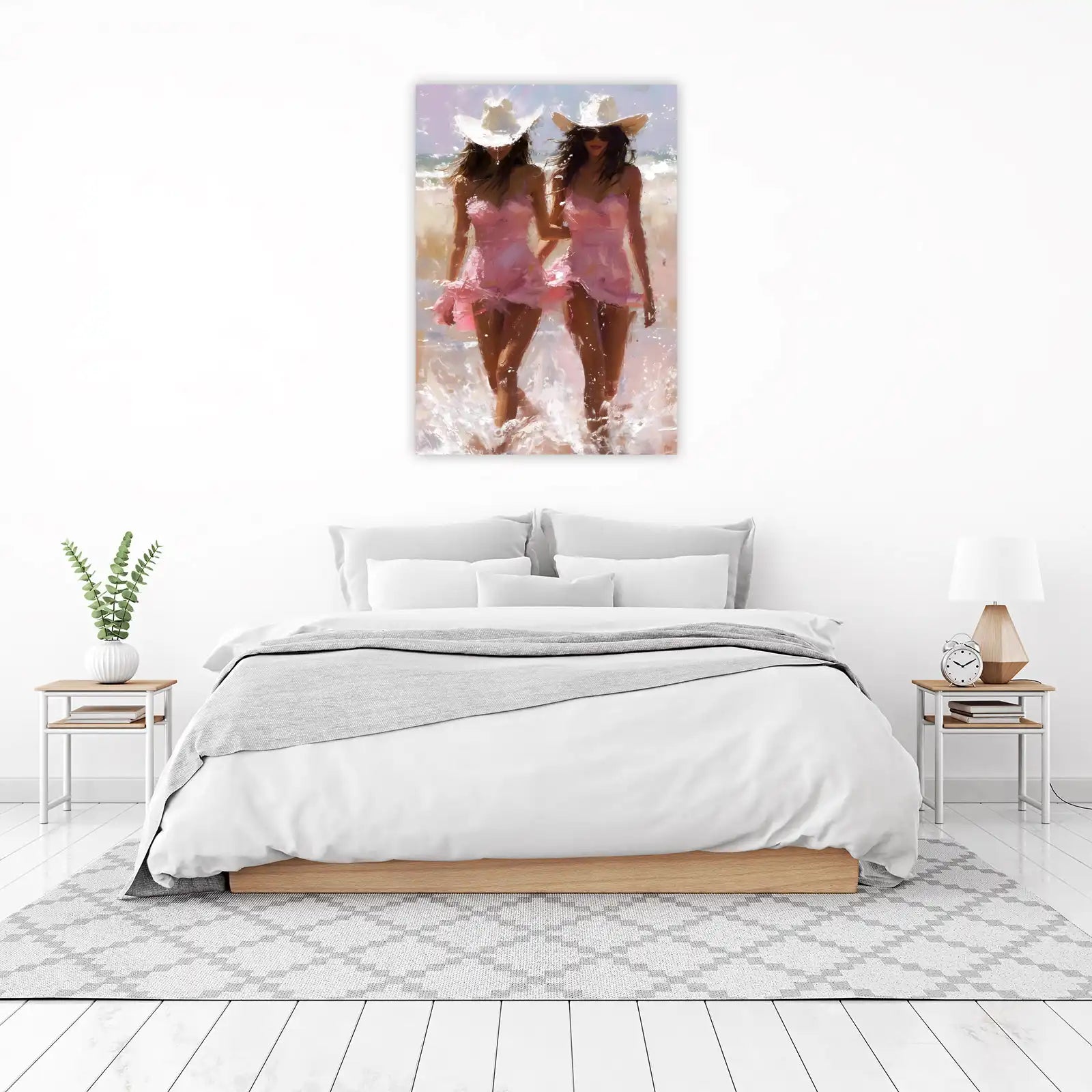Summer Beach Vibes Pink Dresses Wall Art