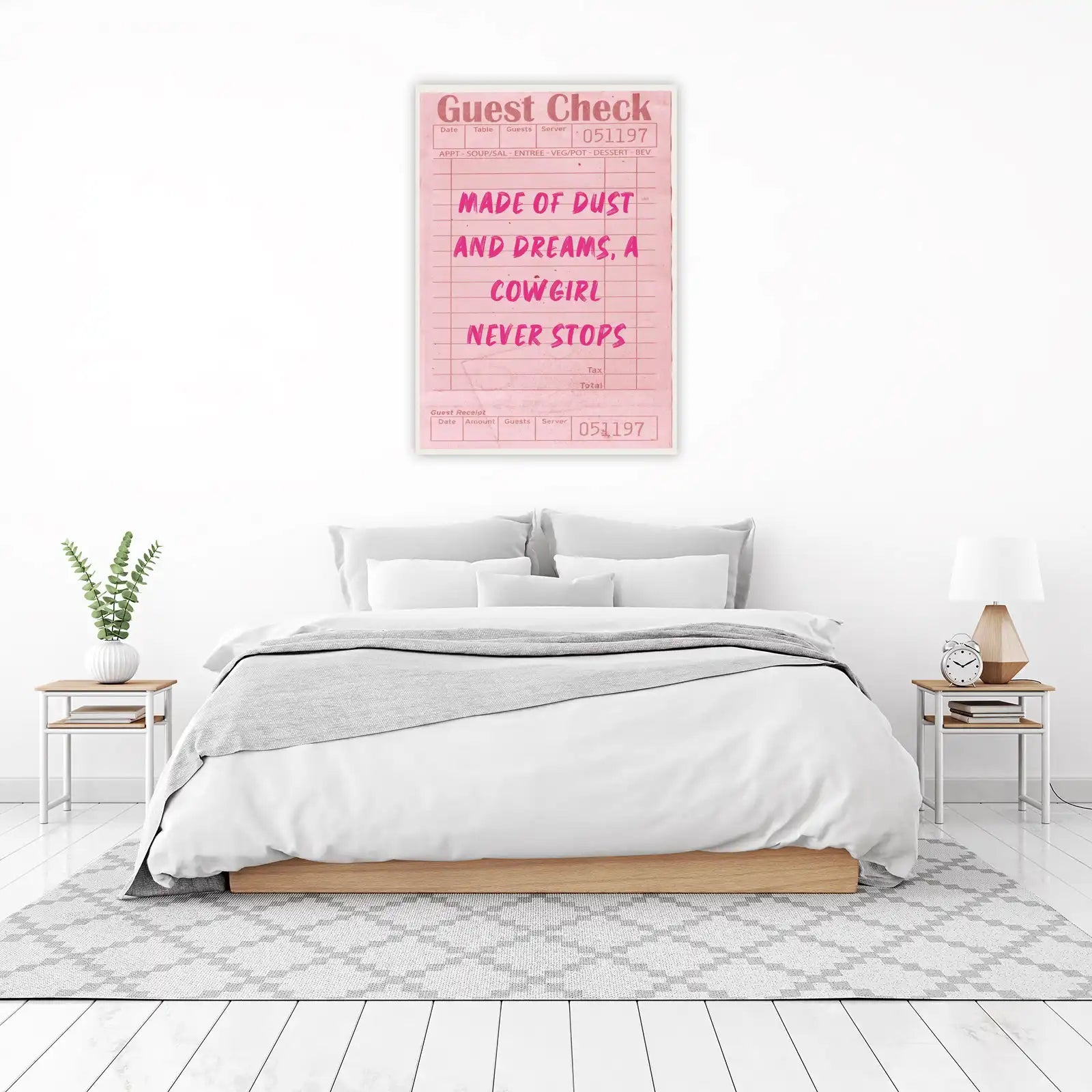Cowgirl Dreams Vintage Guest Check Wall Art