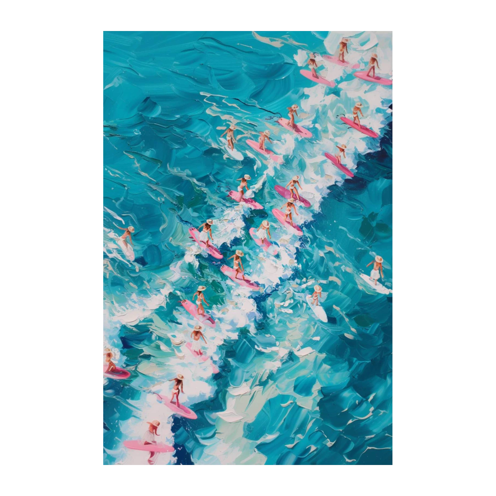 Surfing Girls Ocean Vibes Wall Art