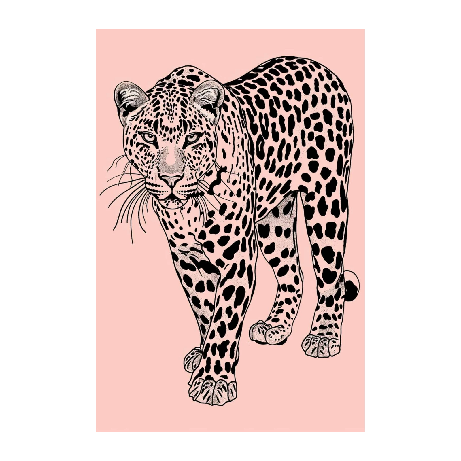 Leopard Roar Black & Pink Animal Art Wall Art