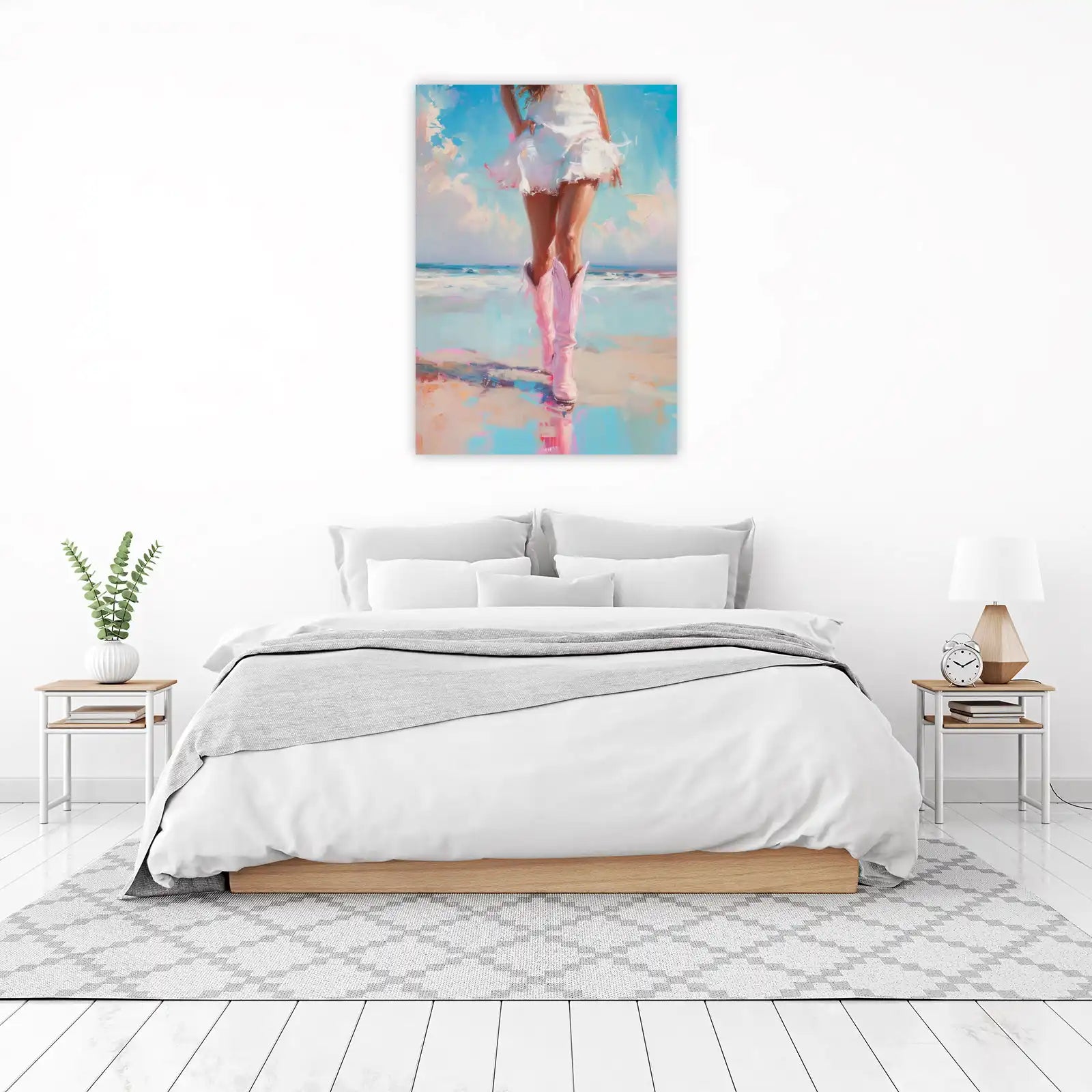 Beach Vibes Pink Boots Wall Art