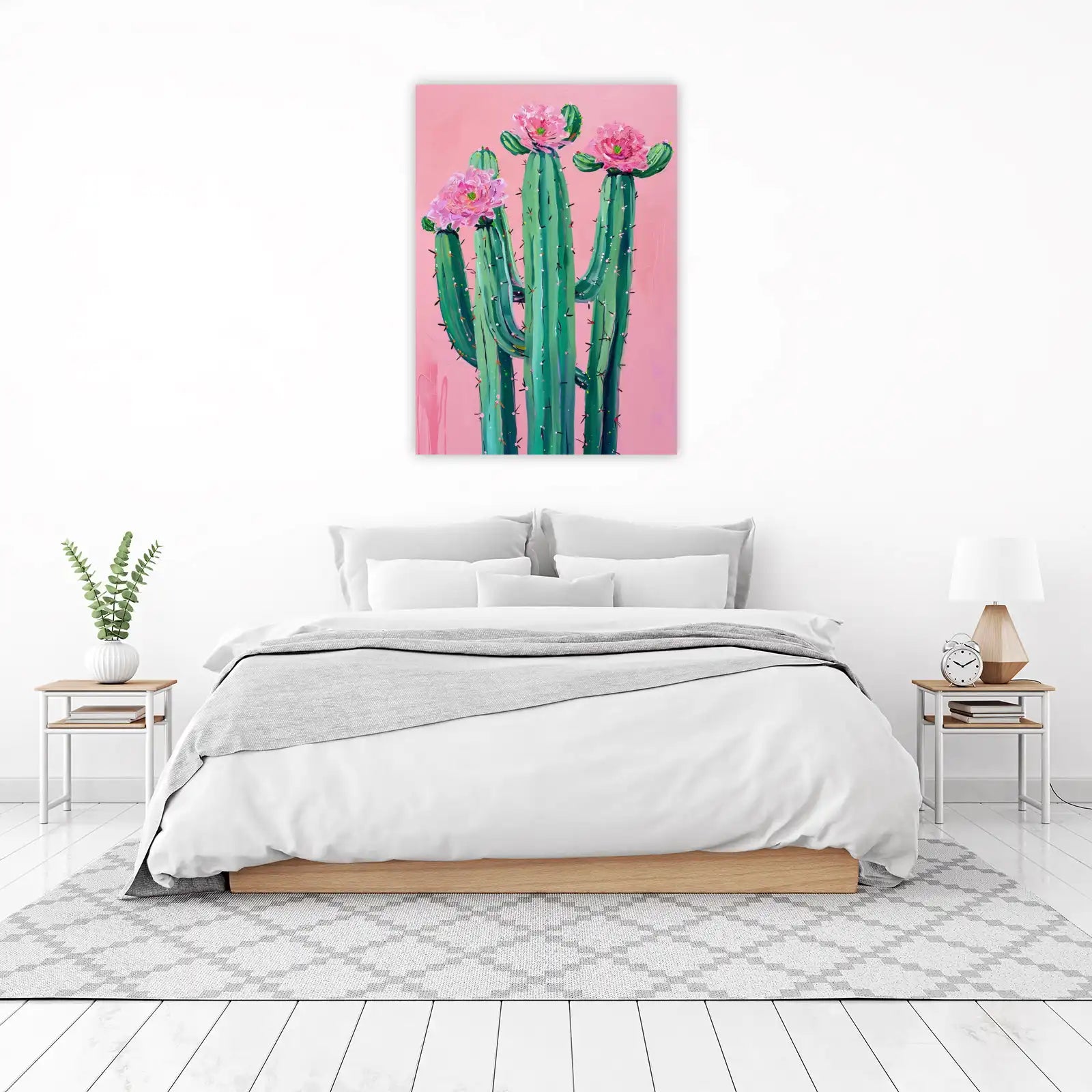 Vibrant Floral Cactus Desert Vibes Wall Art