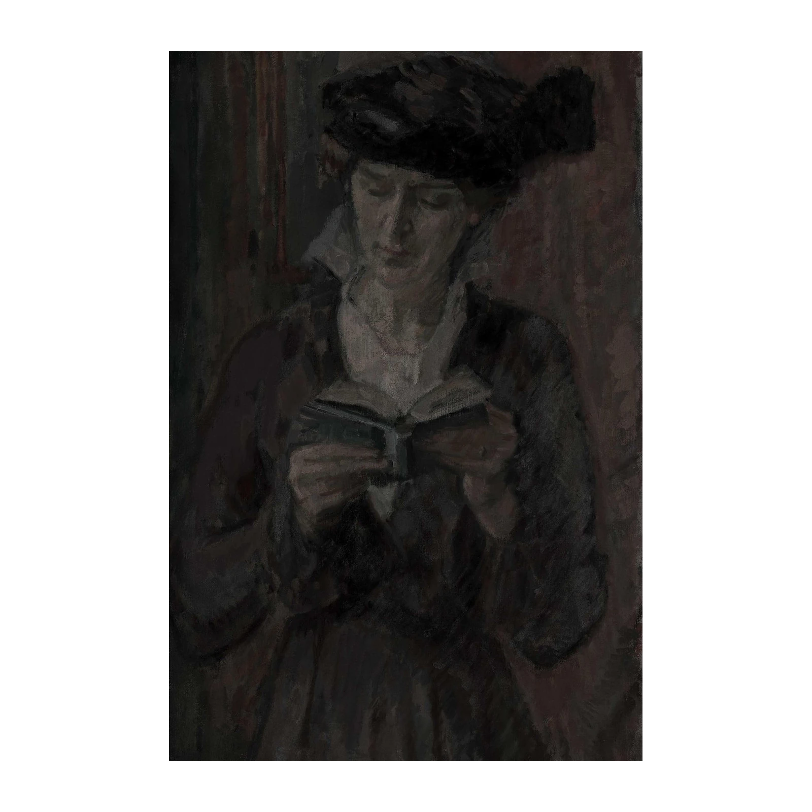 Vintage Woman Reading Book Wall Art