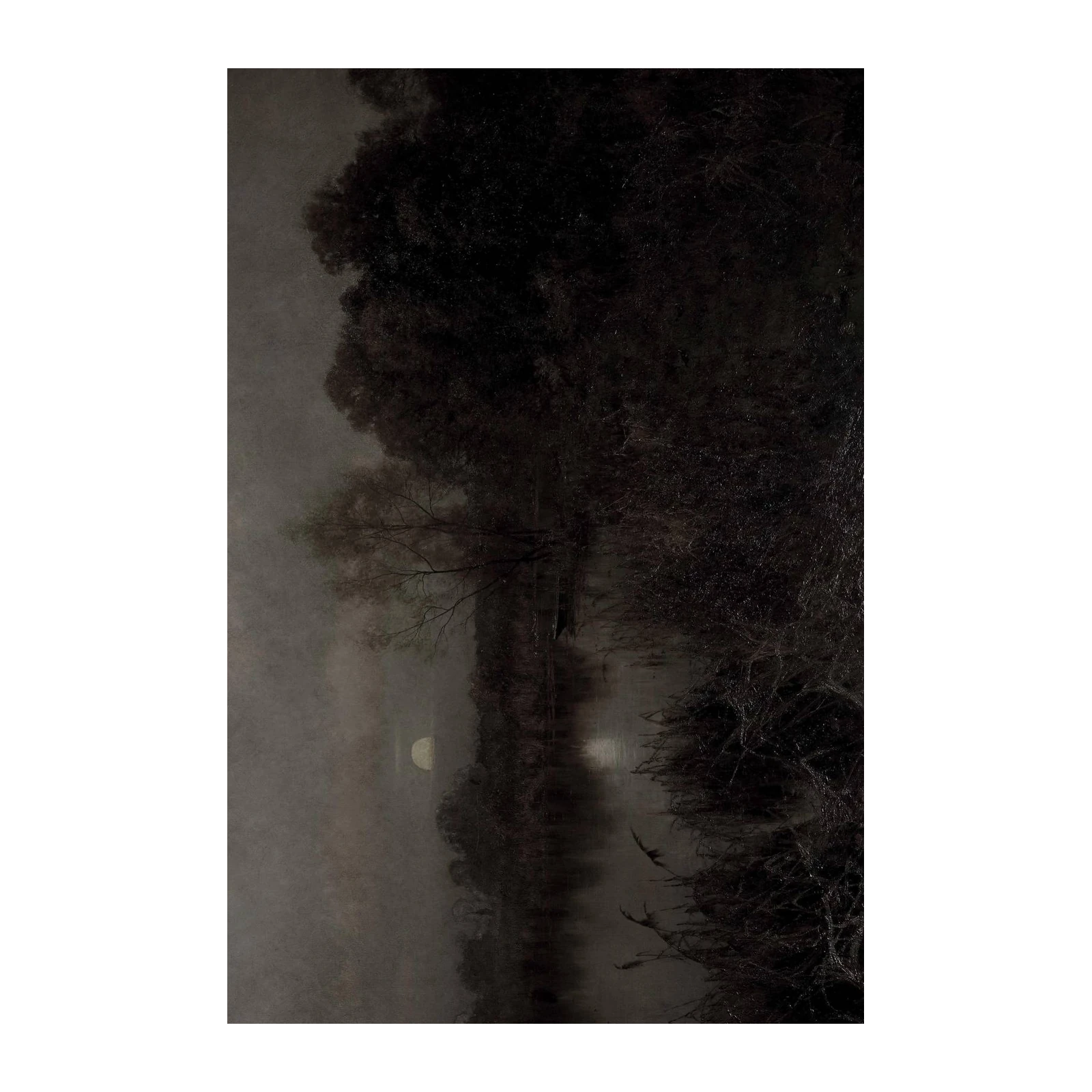 Mysterious Moonlight River Landscape Wall Art