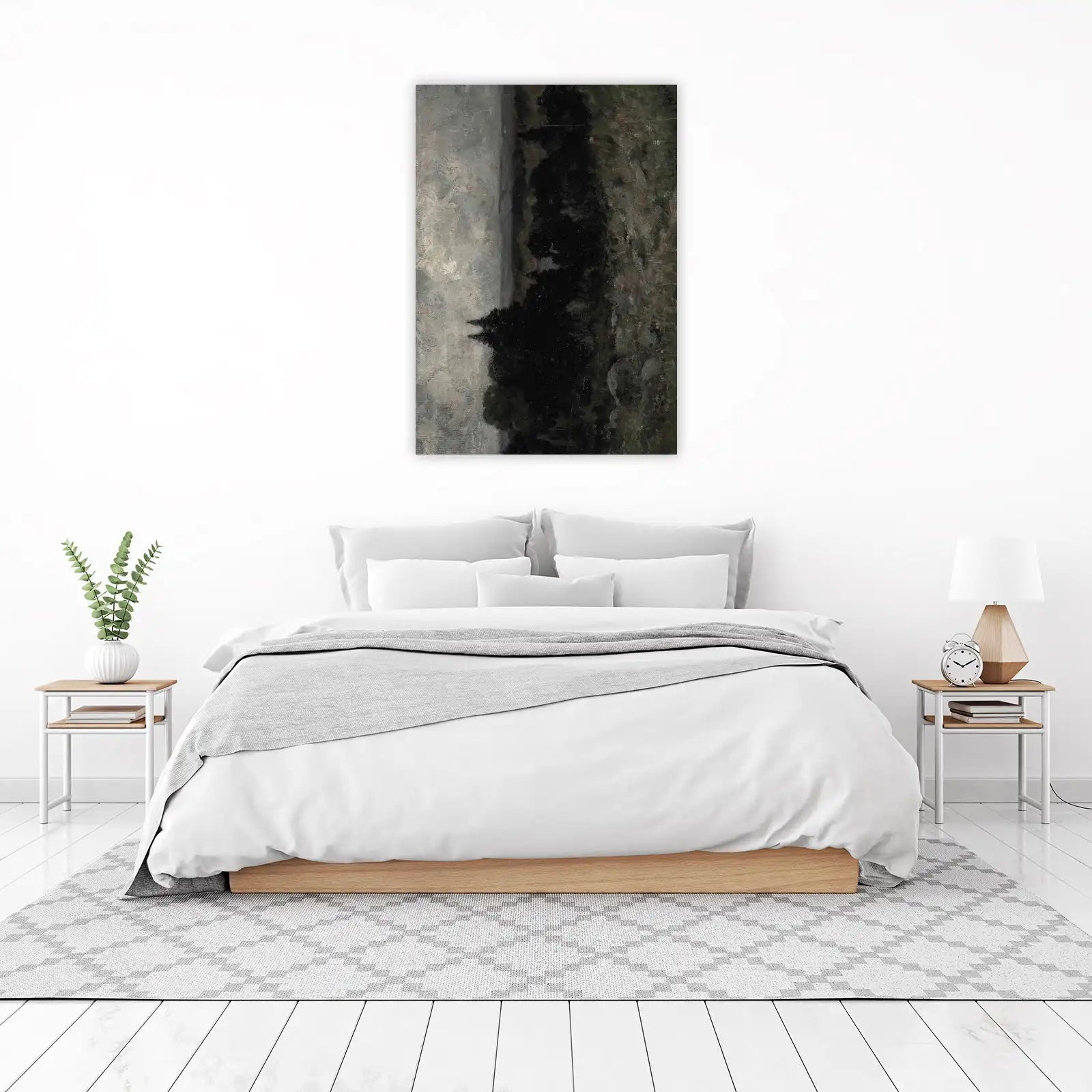 Abstract Black & Grey Landscape Wall Art