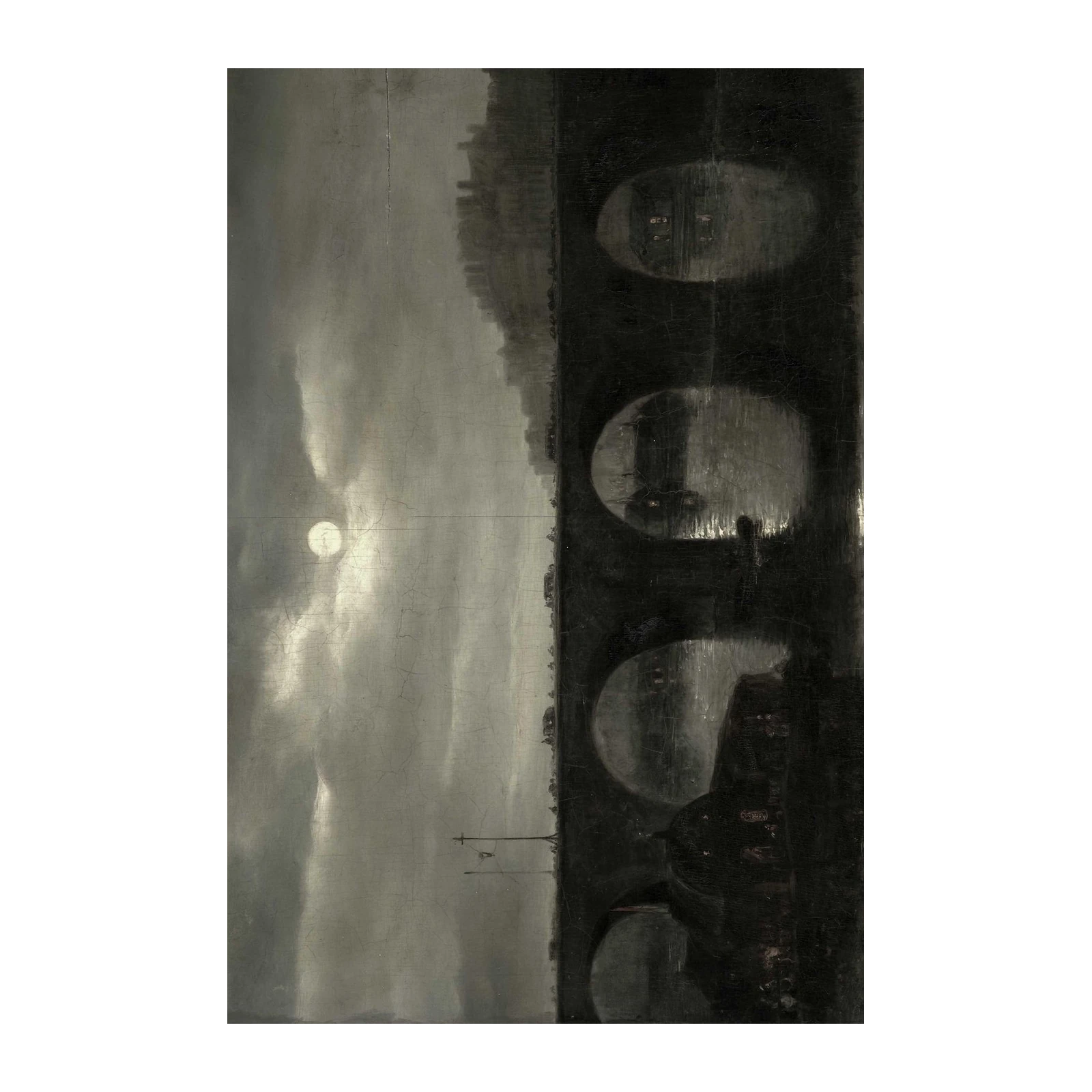 Mysterious Moonlight Bridge Wall Art Wall Art