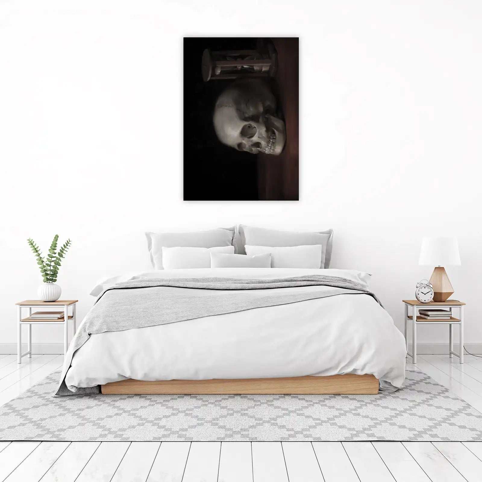Vanitas Skull & Hourglass Wall Art