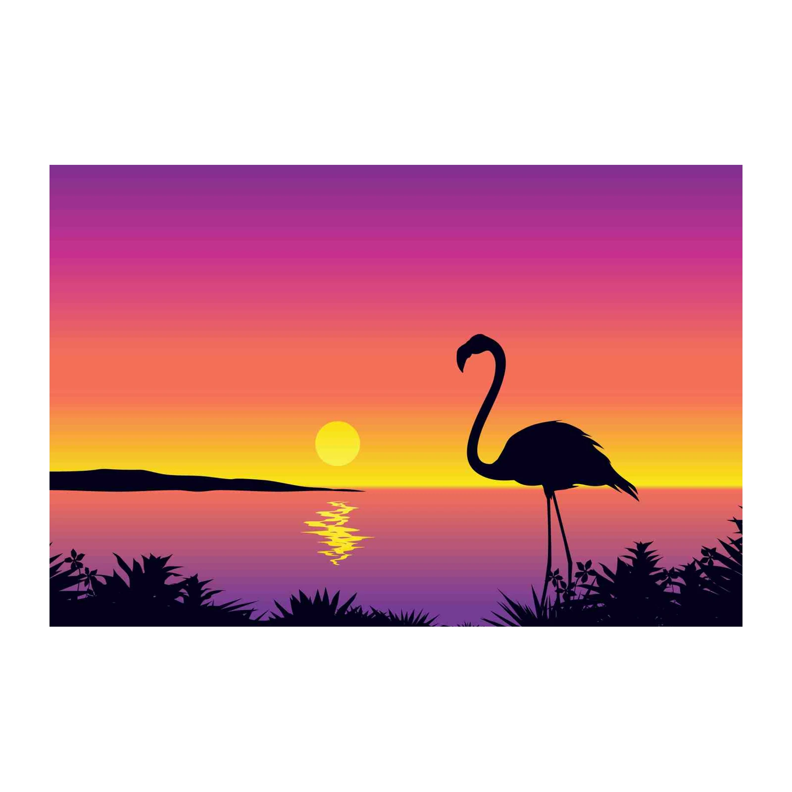Vibrant Flamingo Sunset Wall Art