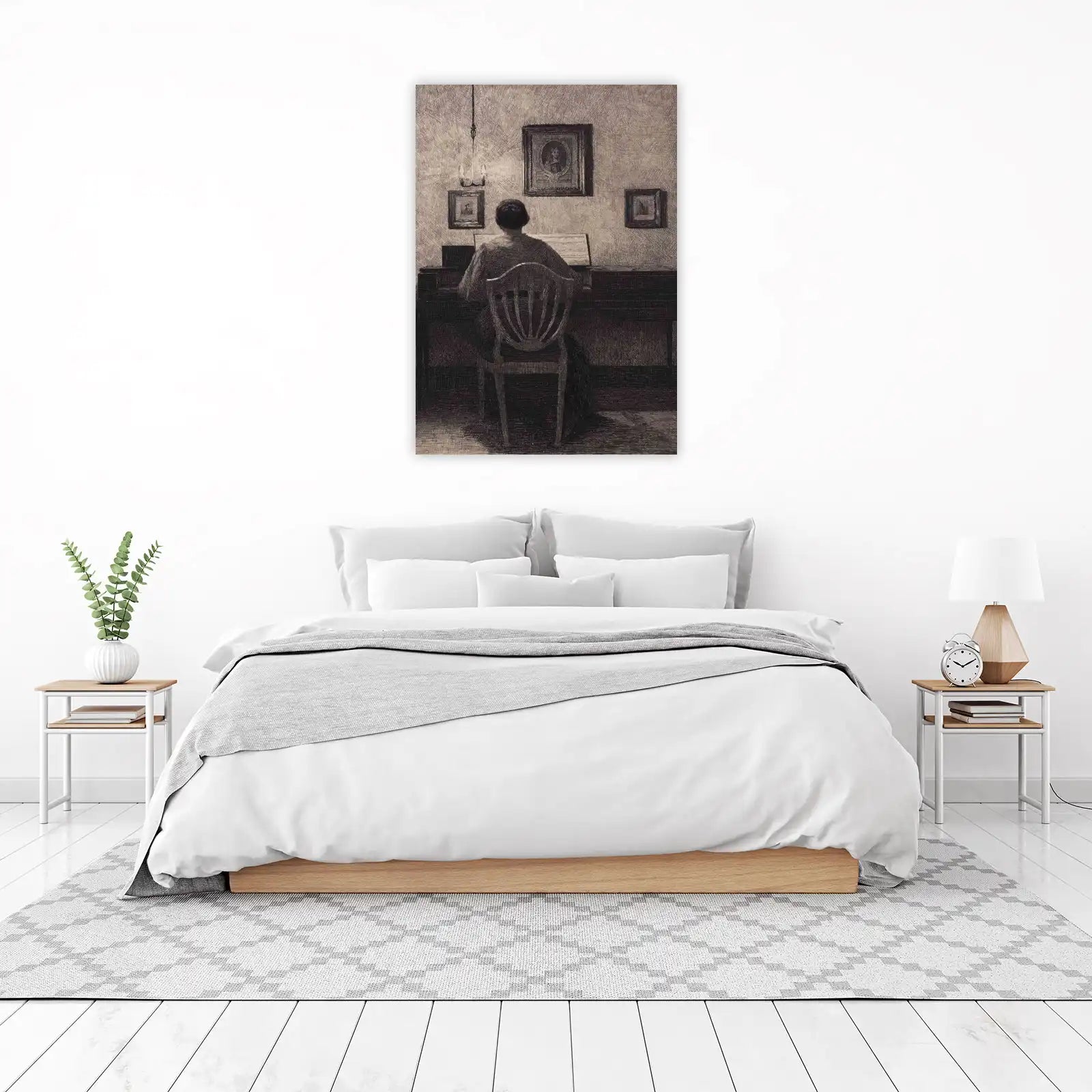 Serene Pianist Vintage Art Wall Art