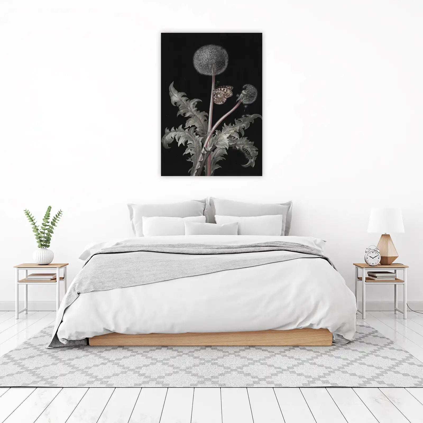 Butterfly & Dandelion Vintage Botanical Wall Art