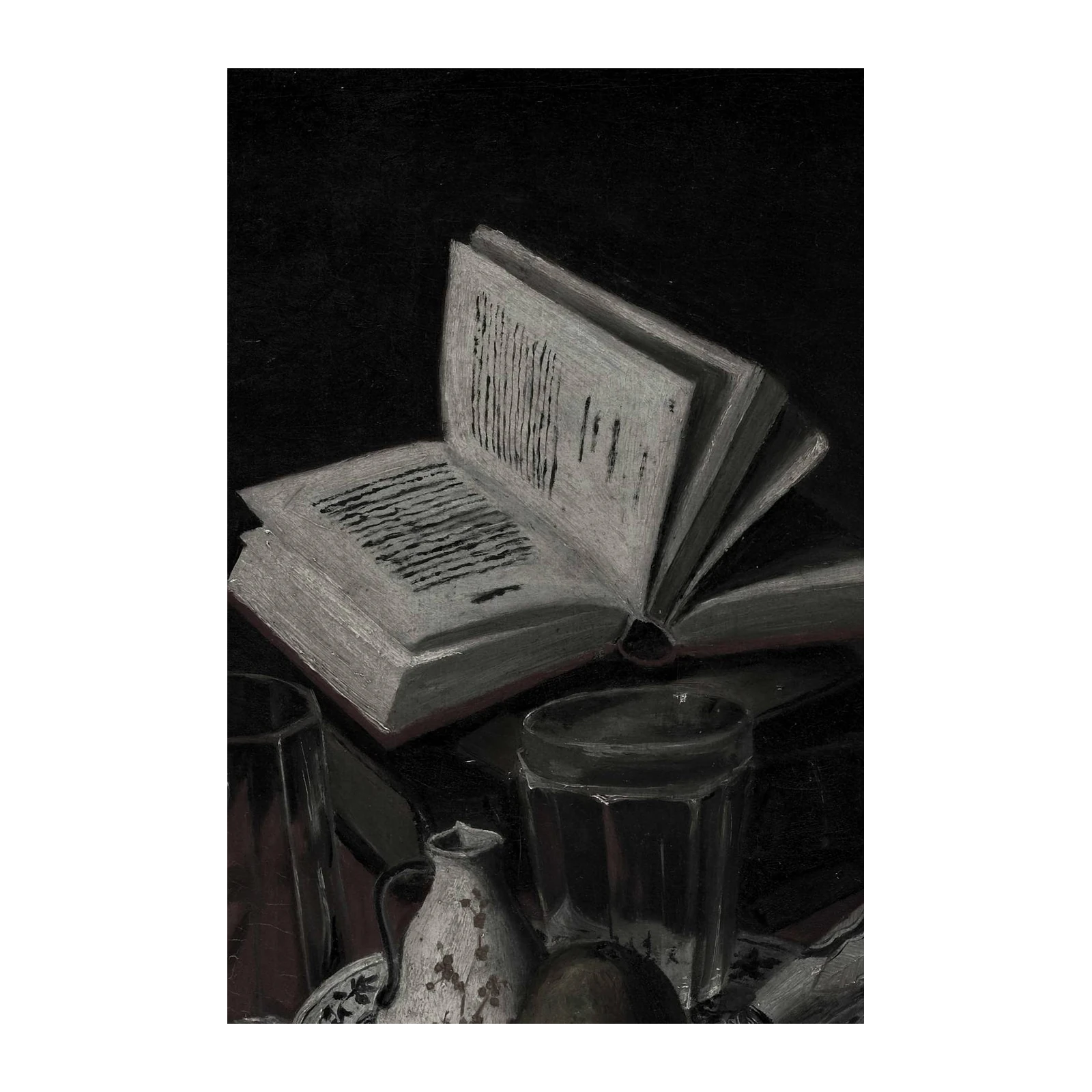 Vintage Still Life Book & Glasses Wall Art