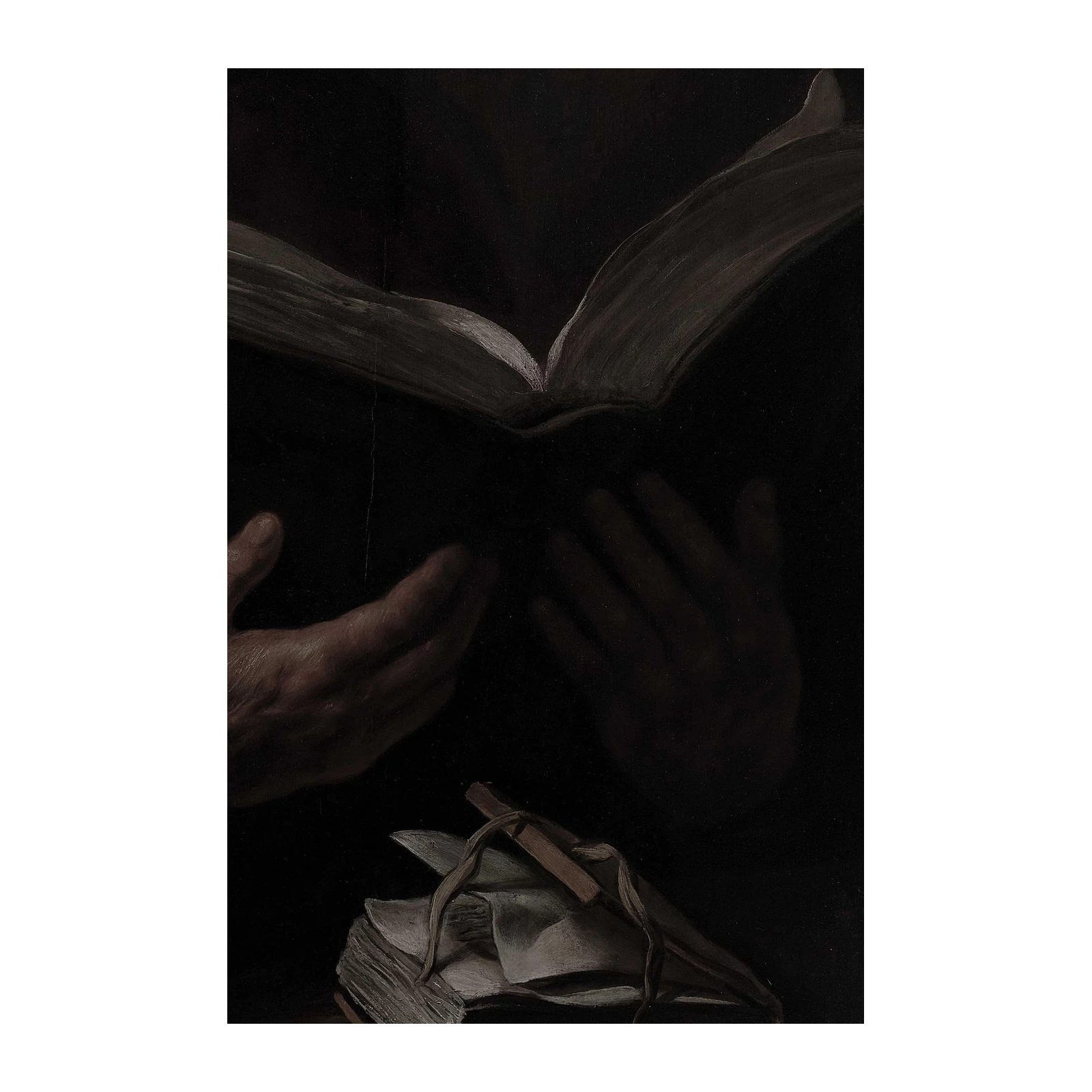 Vintage Hands Reading Book Wall Art